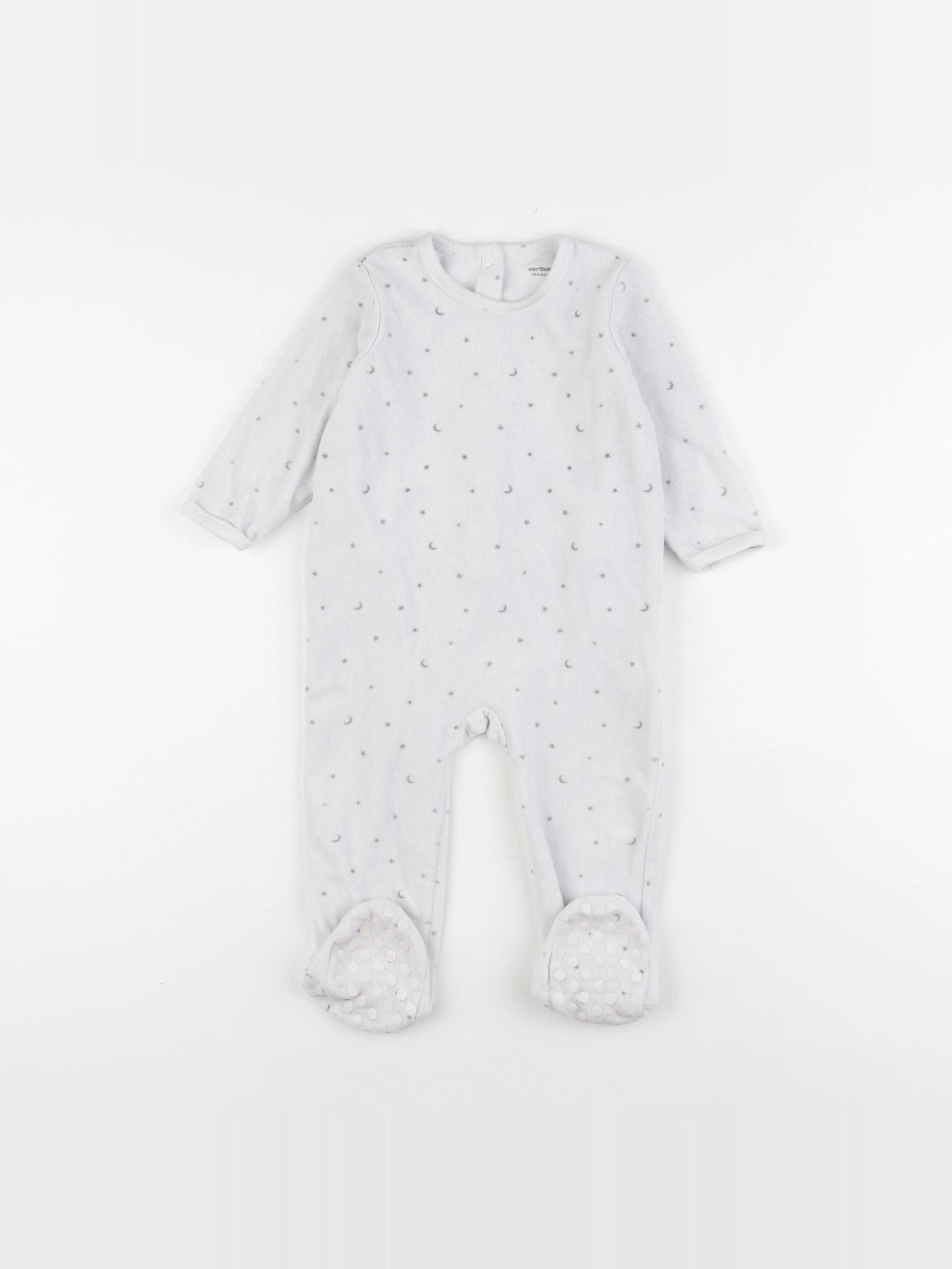 Vertbaudet - pyjama velours gris - 18 mois