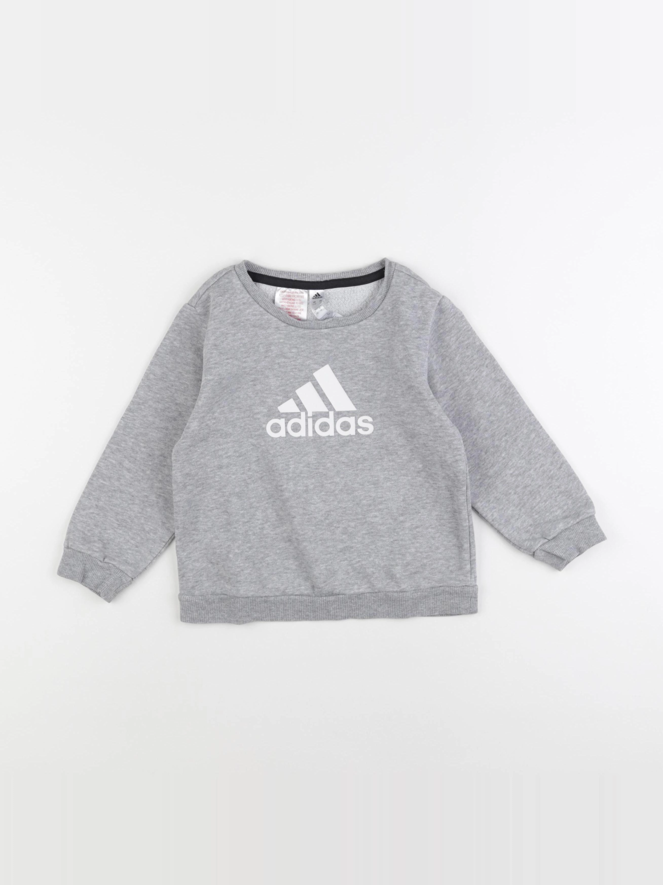 Adidas - sweat gris - 2/3 ans