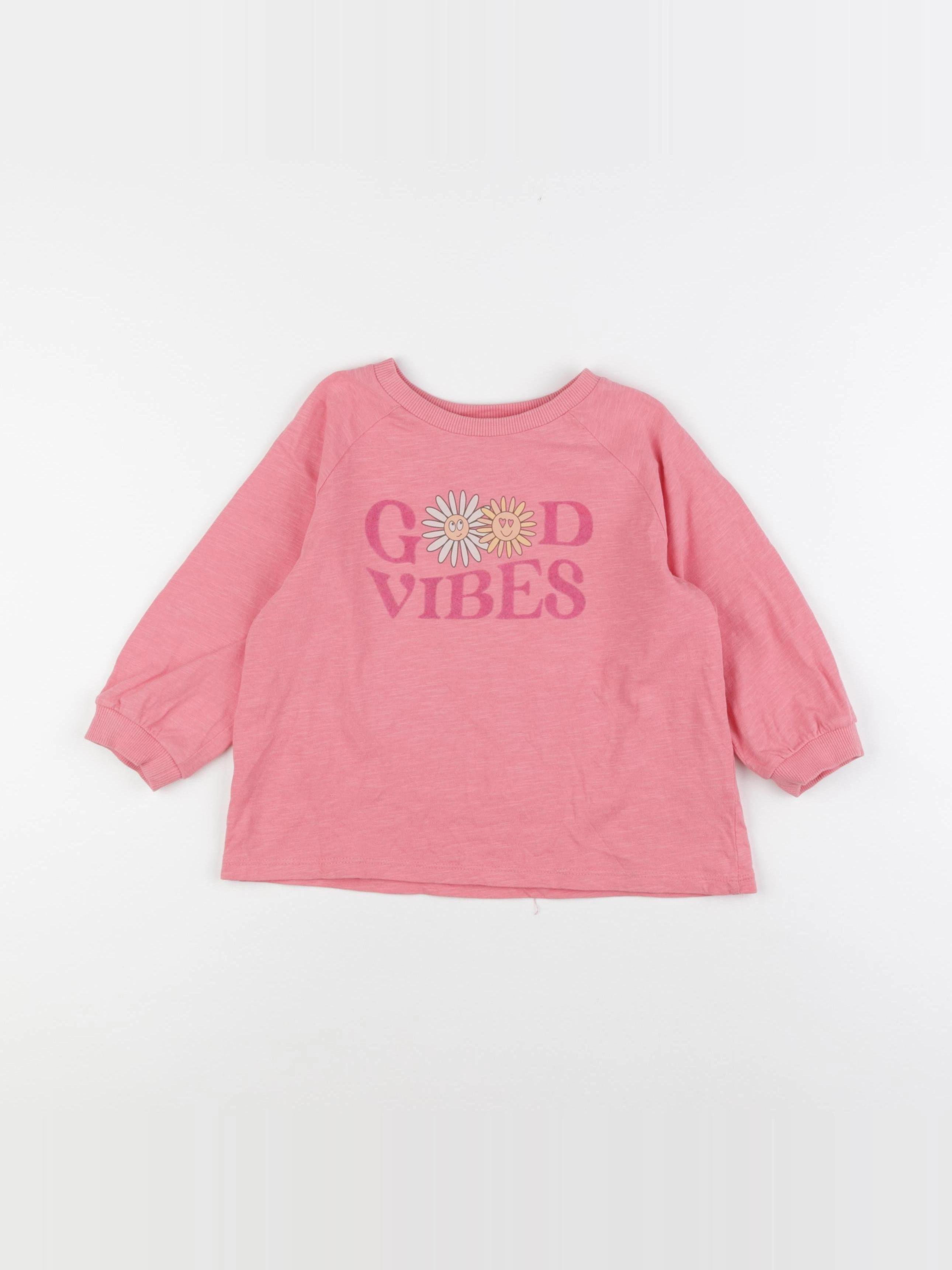 Vertbaudet - sweat rose - 6 ans