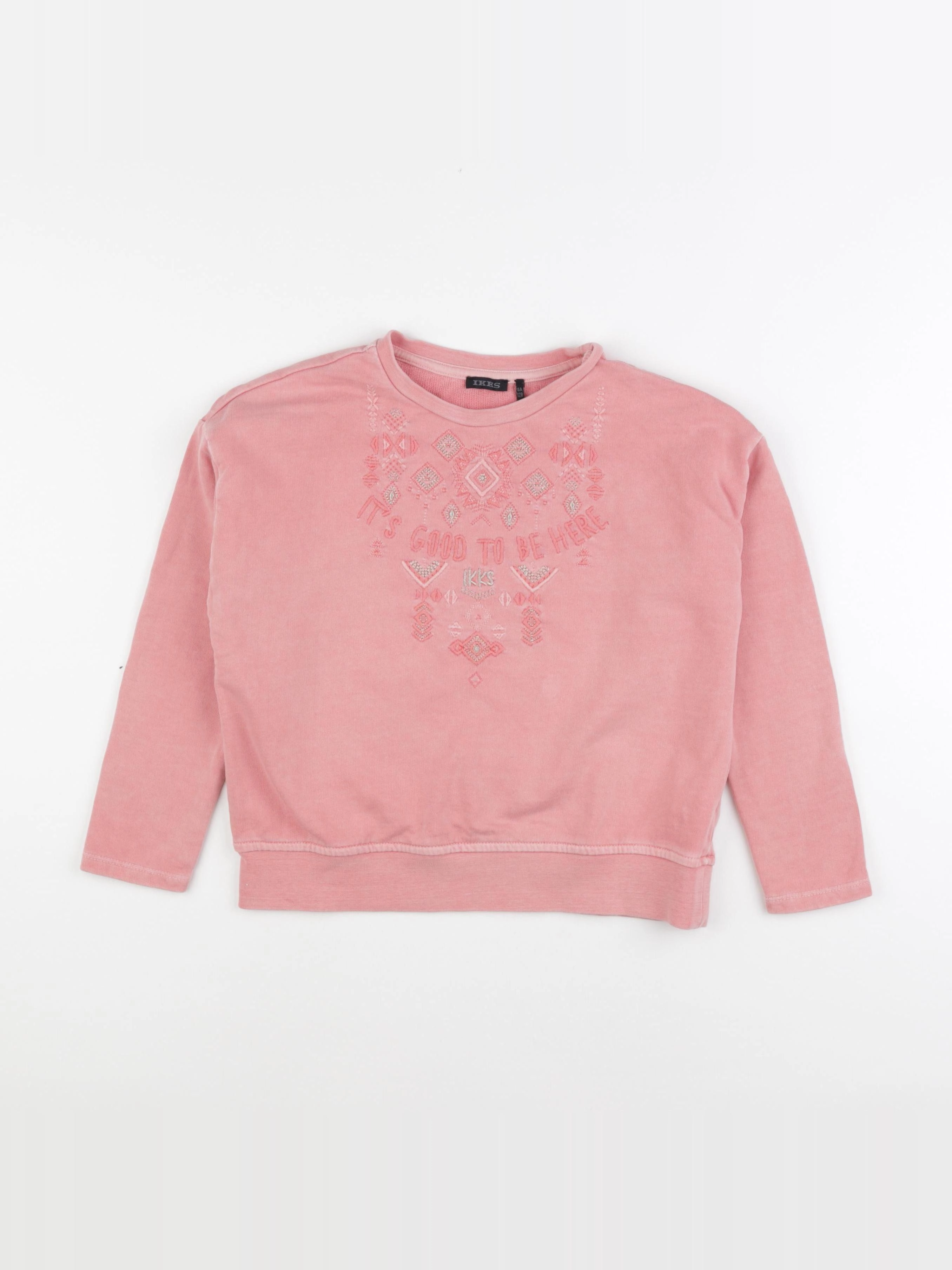 IKKS - sweat rose - 8 ans