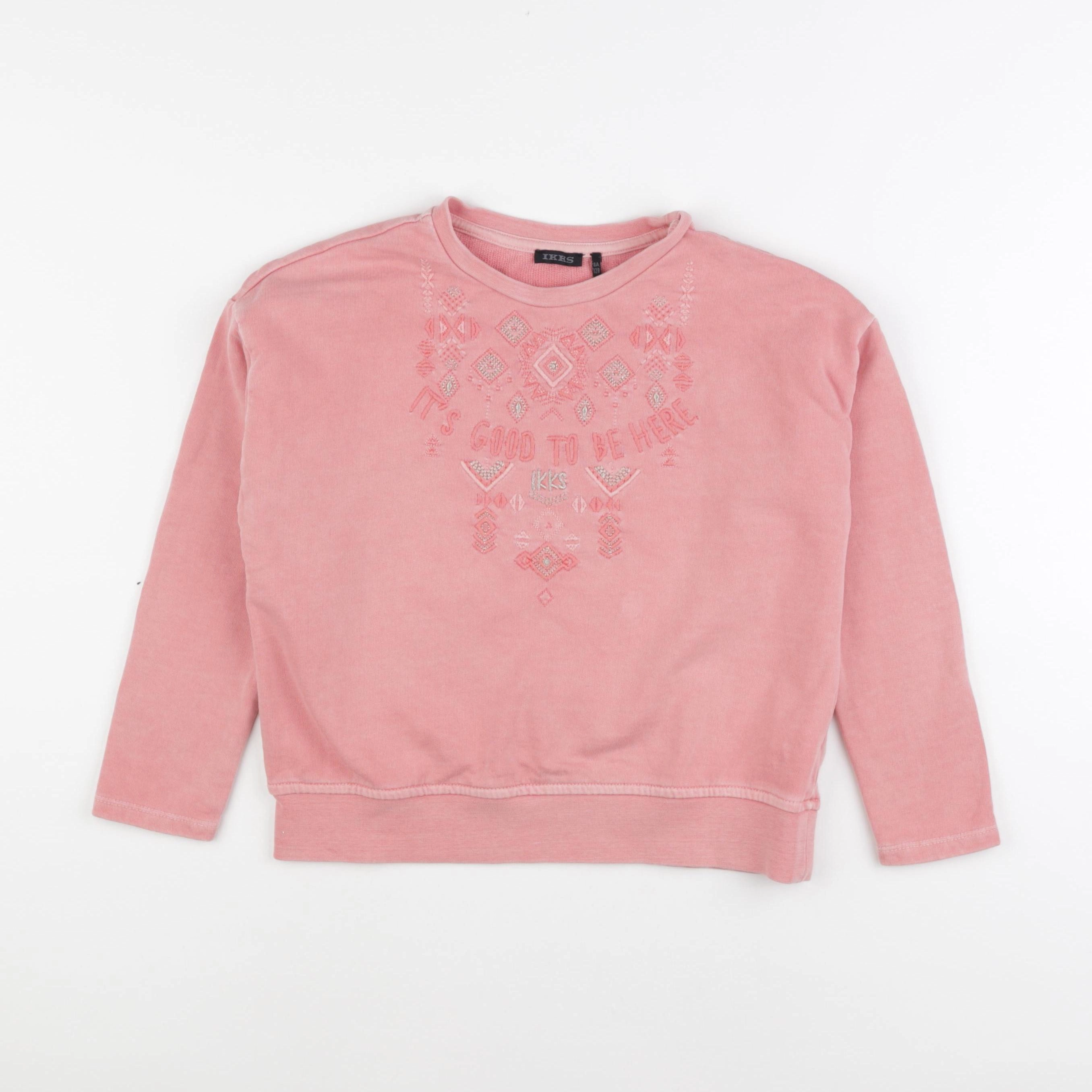 IKKS - sweat rose - 8 ans