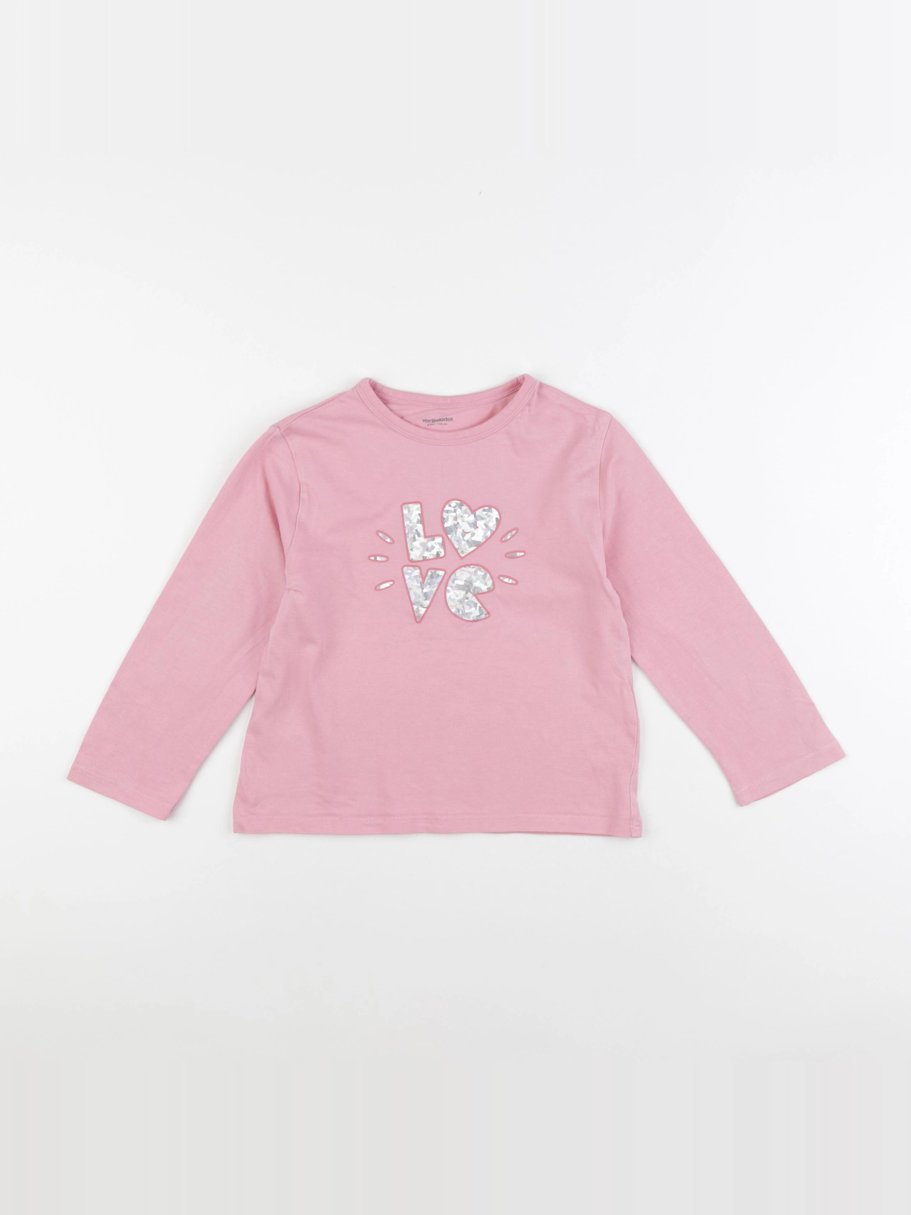 Vertbaudet - tee-shirt rose - 6 ans