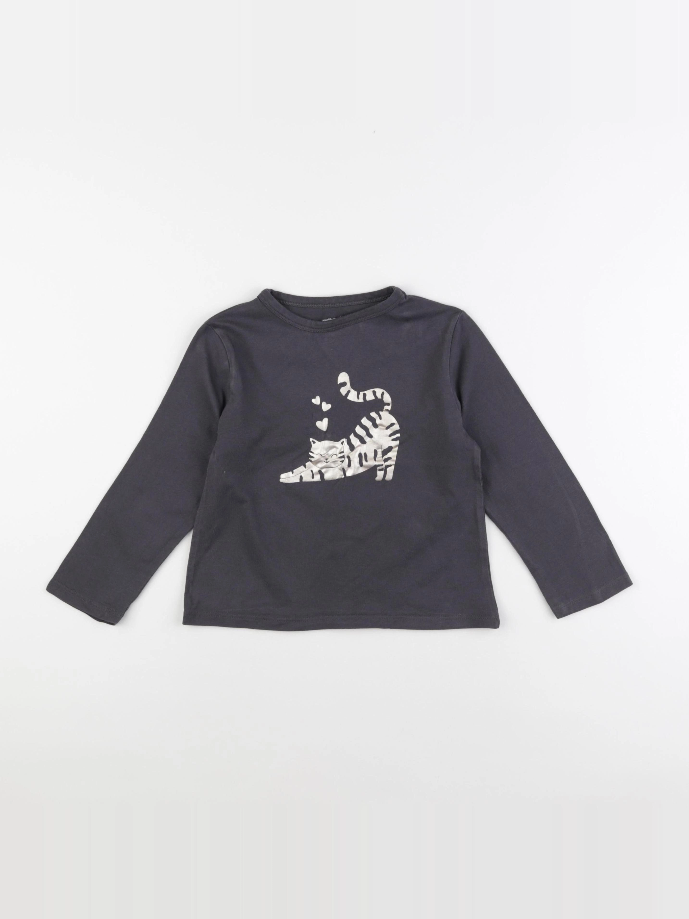 Vertbaudet - tee-shirt gris, or - 6 ans