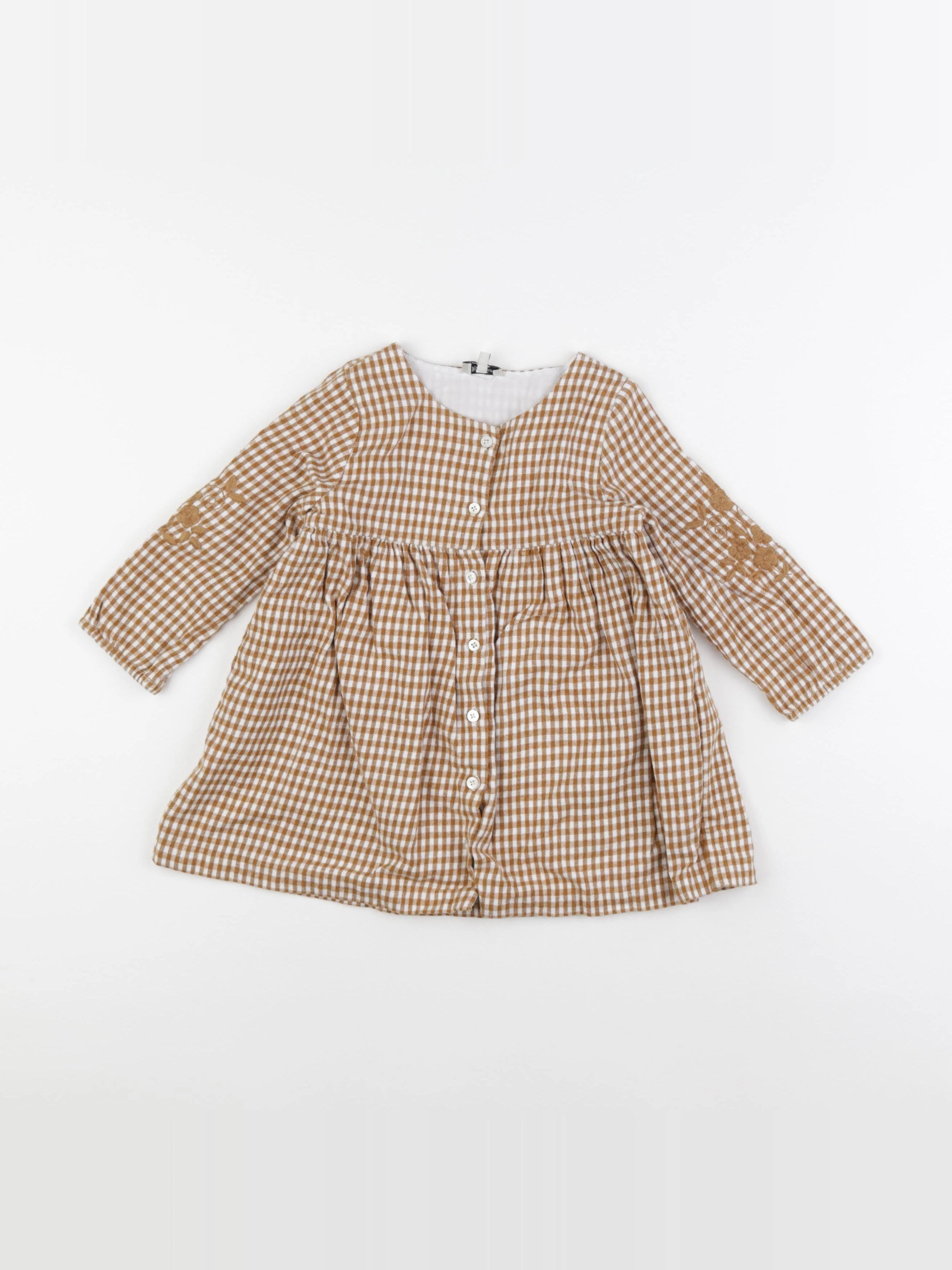 Natalys - robe blanc, marron - 18 mois