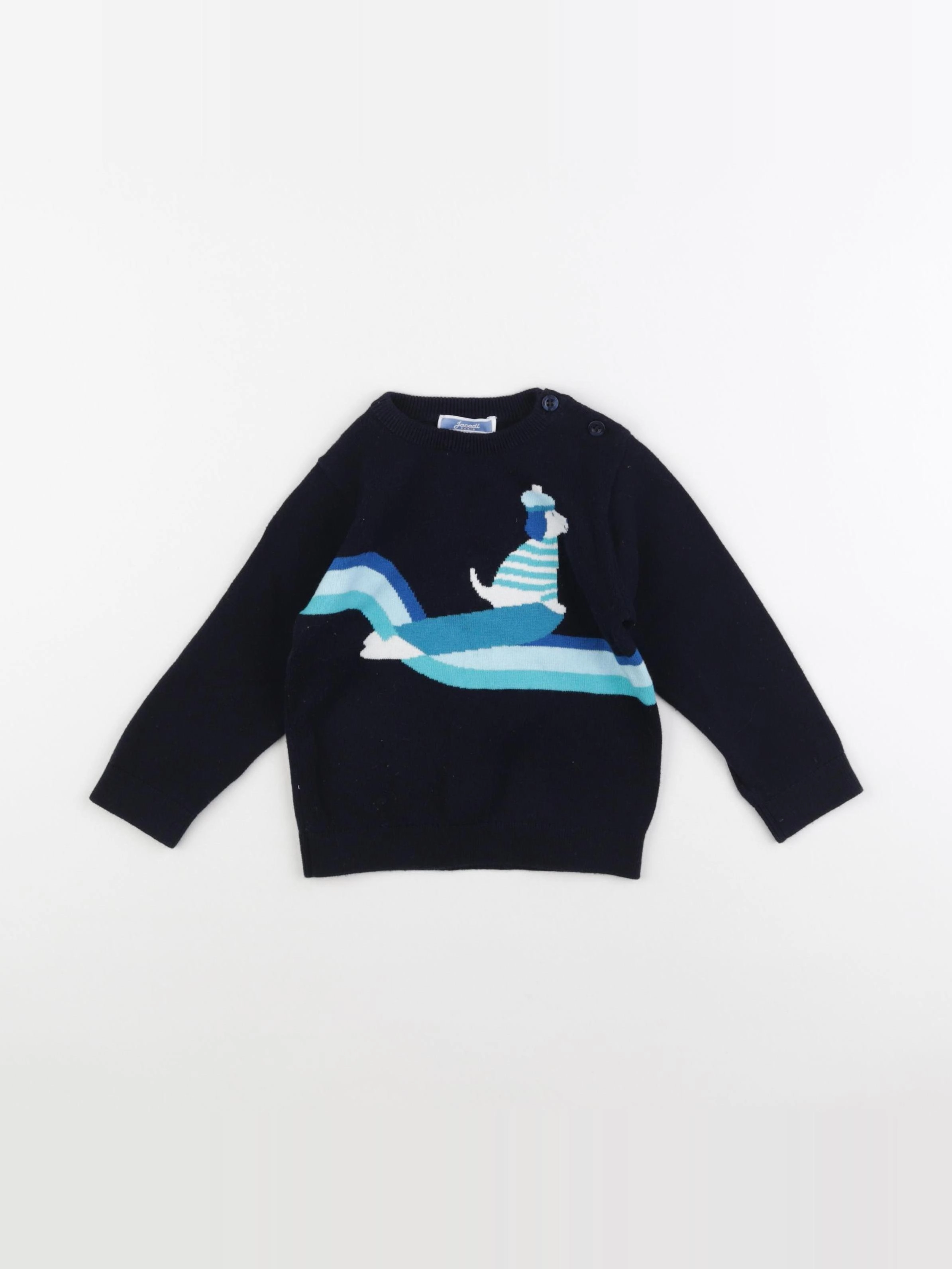 Jacadi - pull bleu - 18 mois