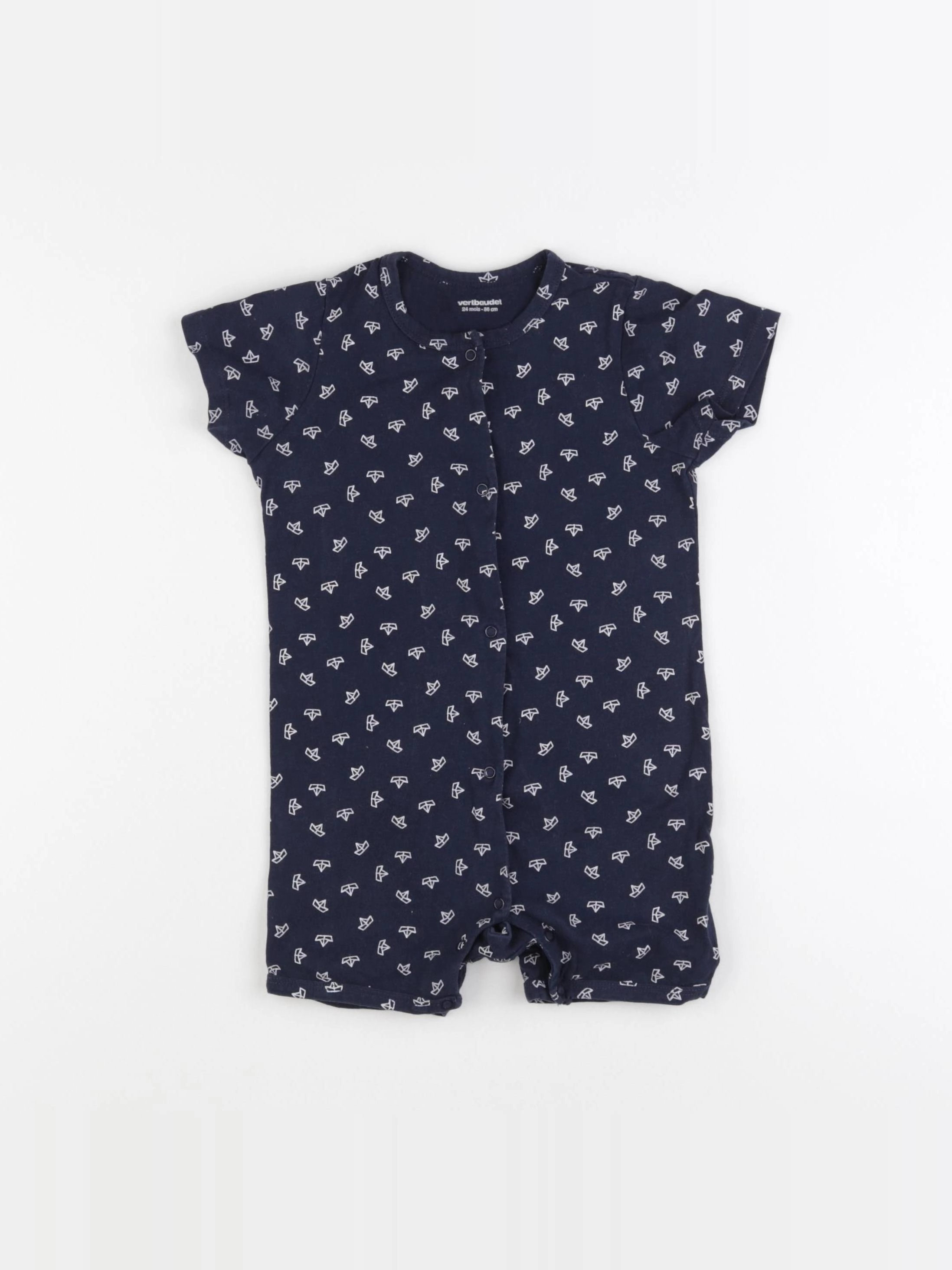 Vertbaudet - pyjama coton blanc - 24 mois