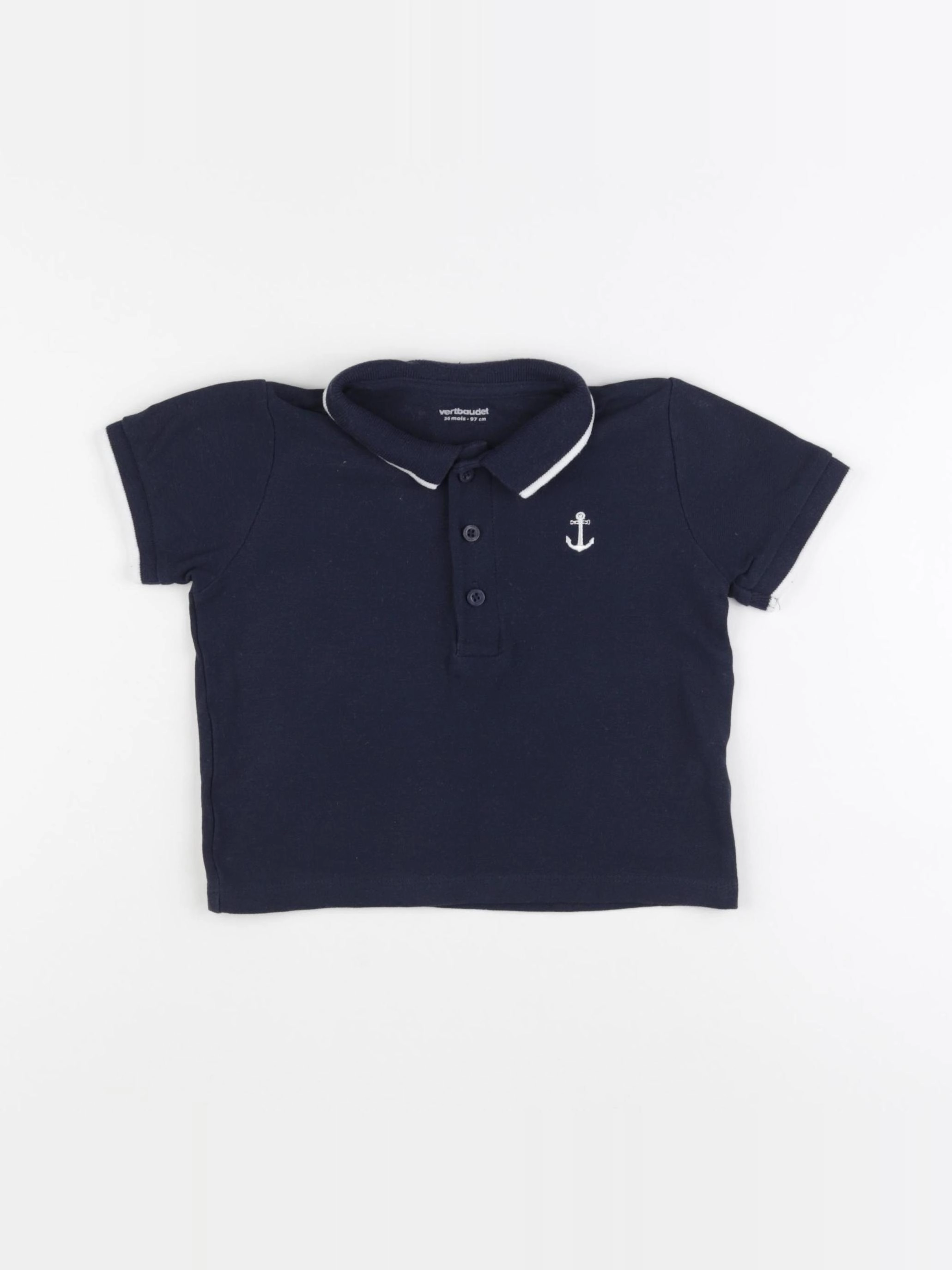 Vertbaudet - polo bleu - 36 mois