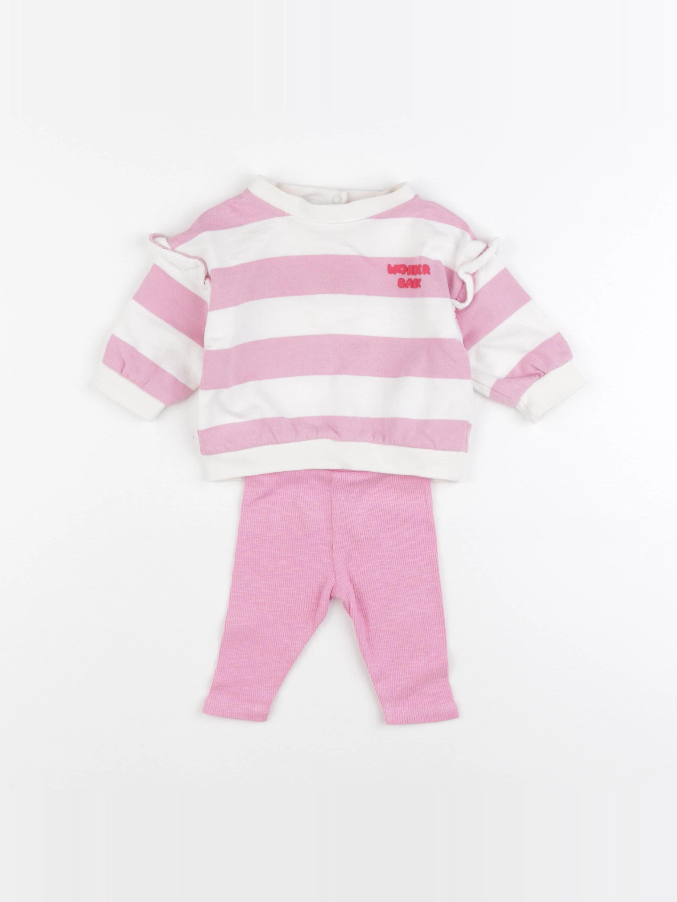 Vertbaudet - ensemble rose - 3 mois