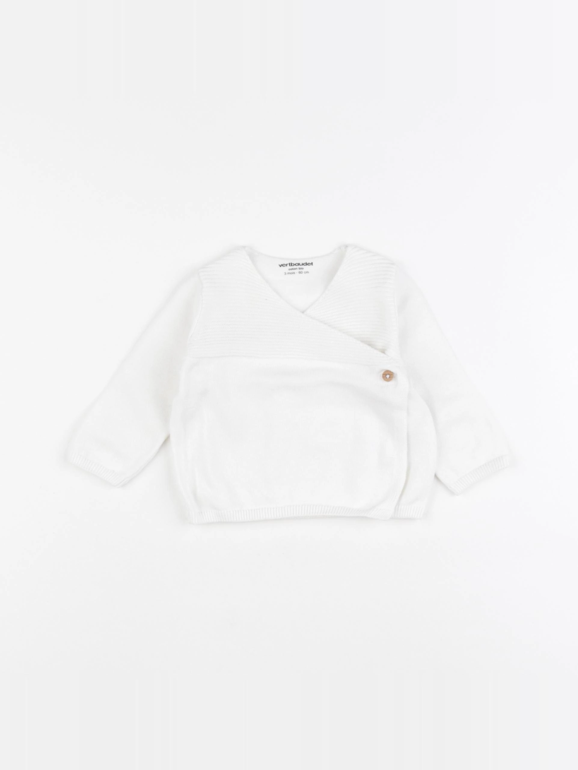 Vertbaudet - gilet blanc - 3 mois