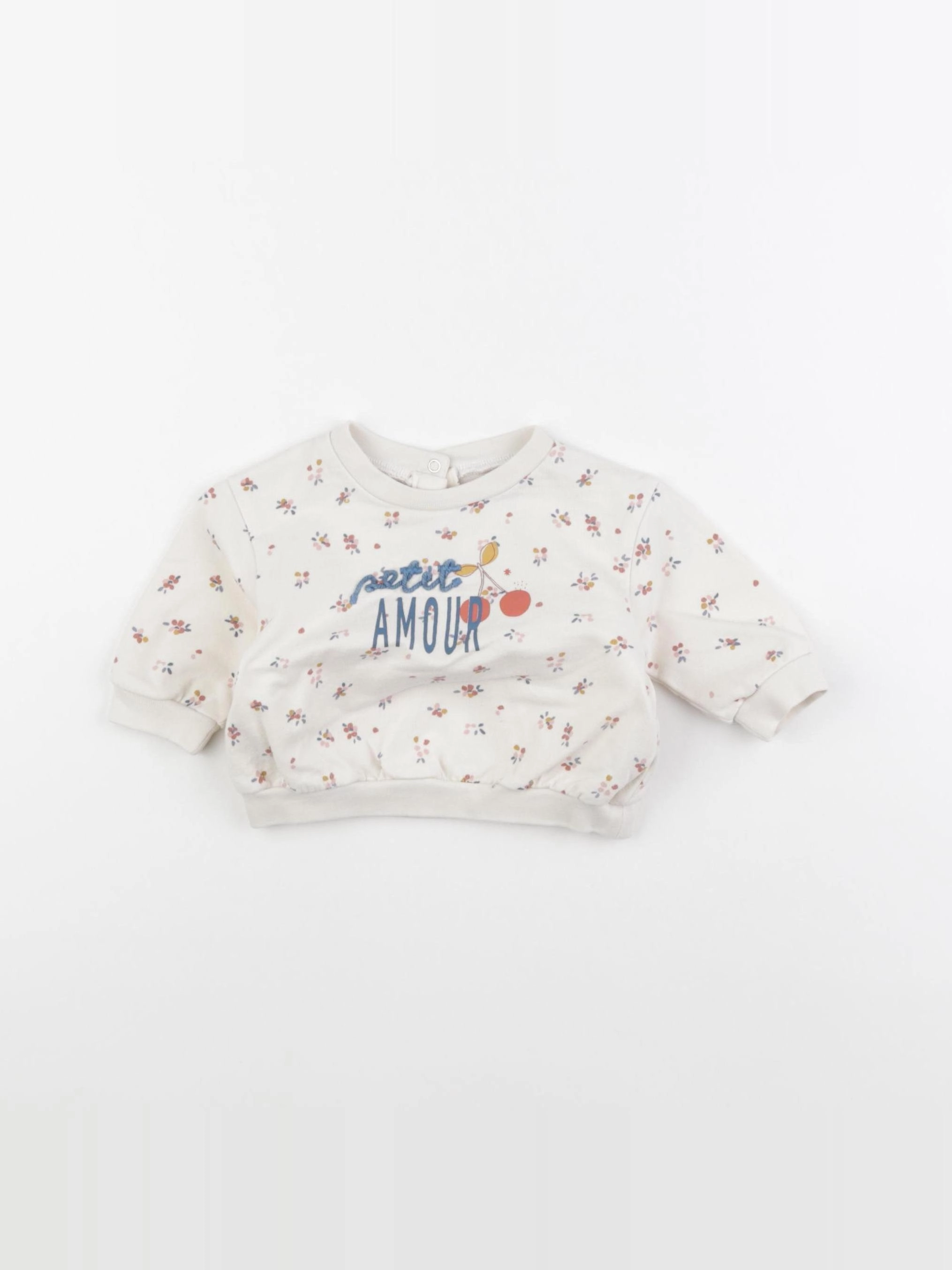 Vertbaudet - sweat blanc - 3 mois