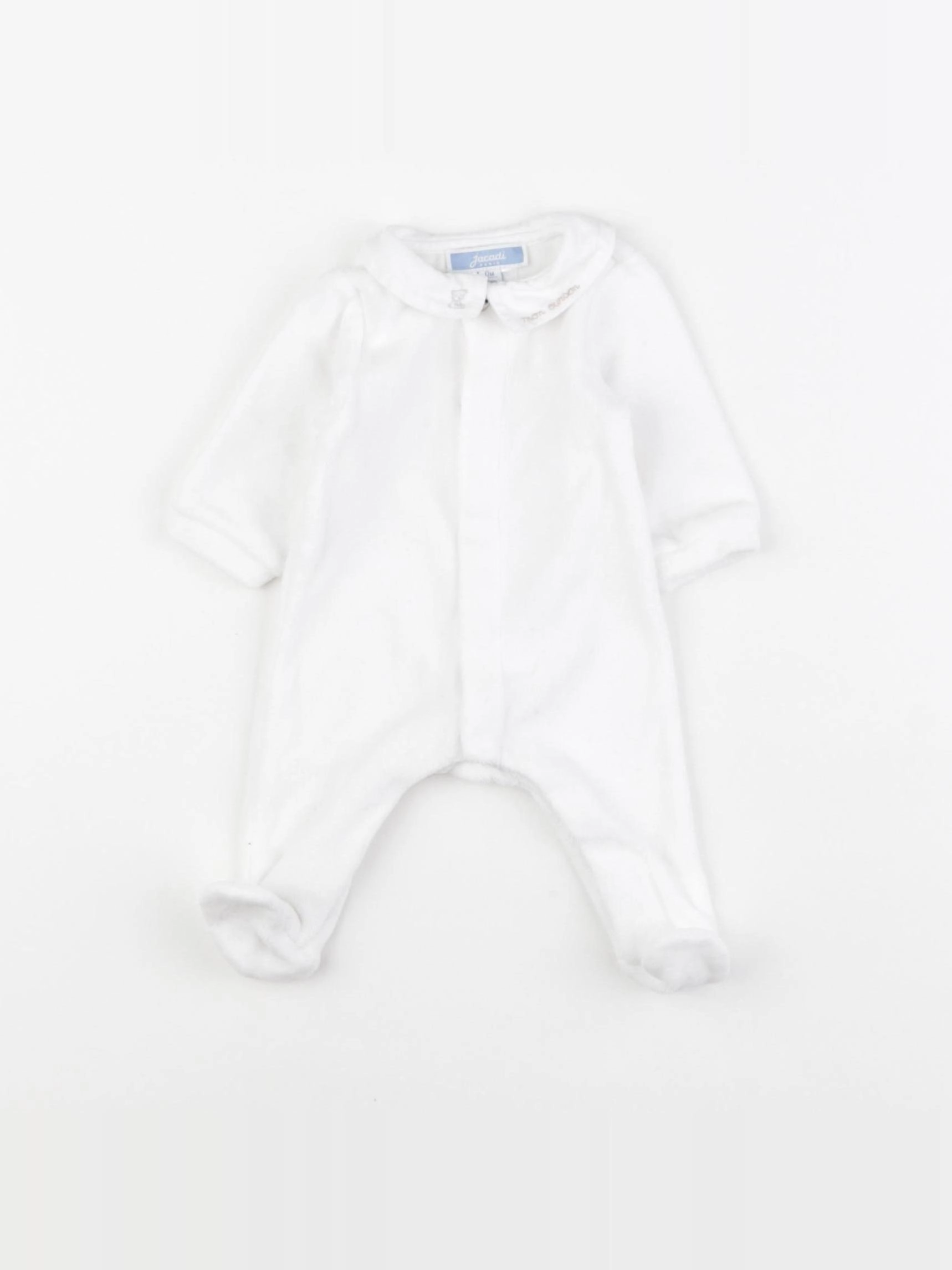 Jacadi - pyjama velours blanc - 0 mois