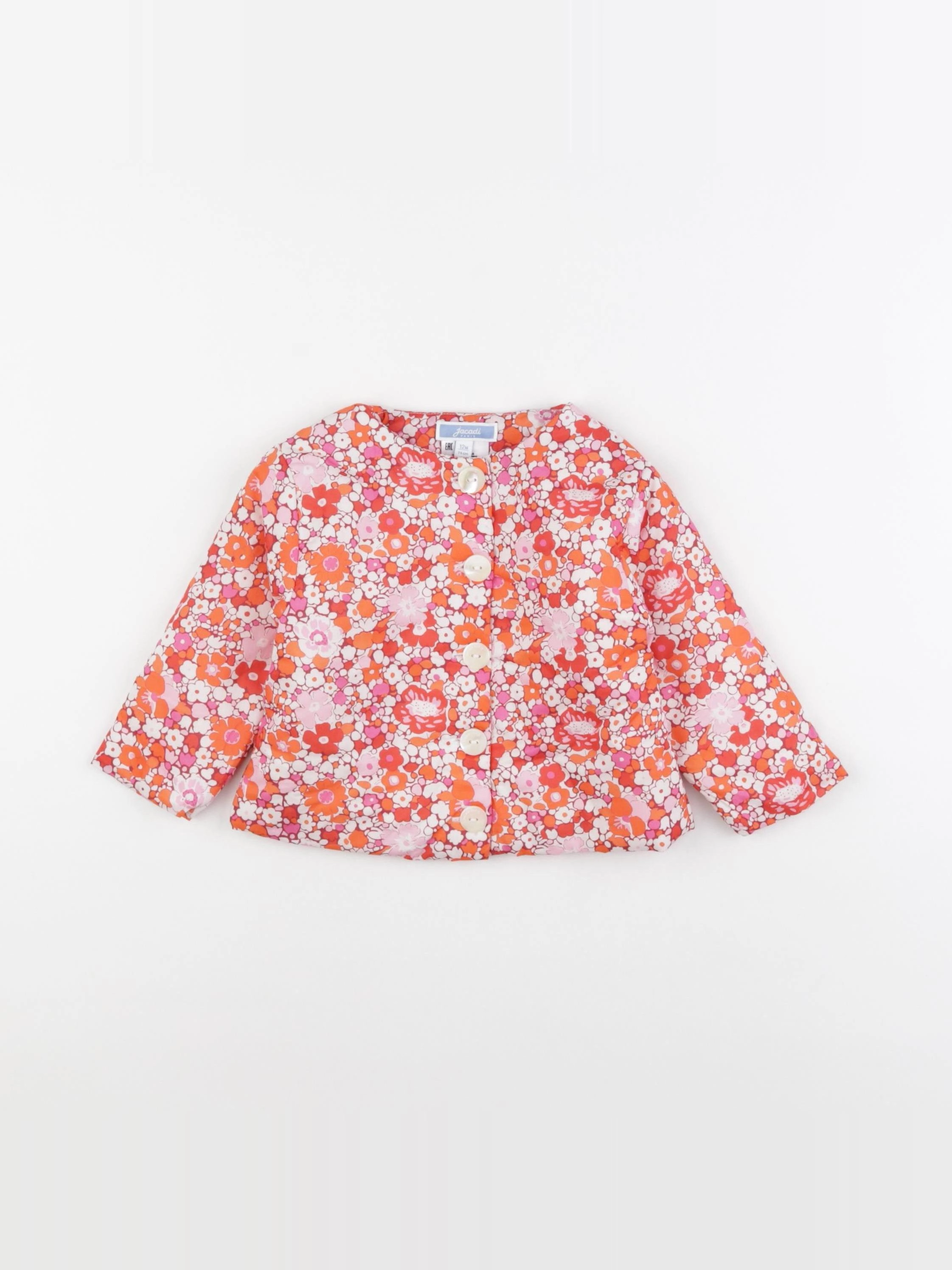 Jacadi - veste doublé orange - 12 mois