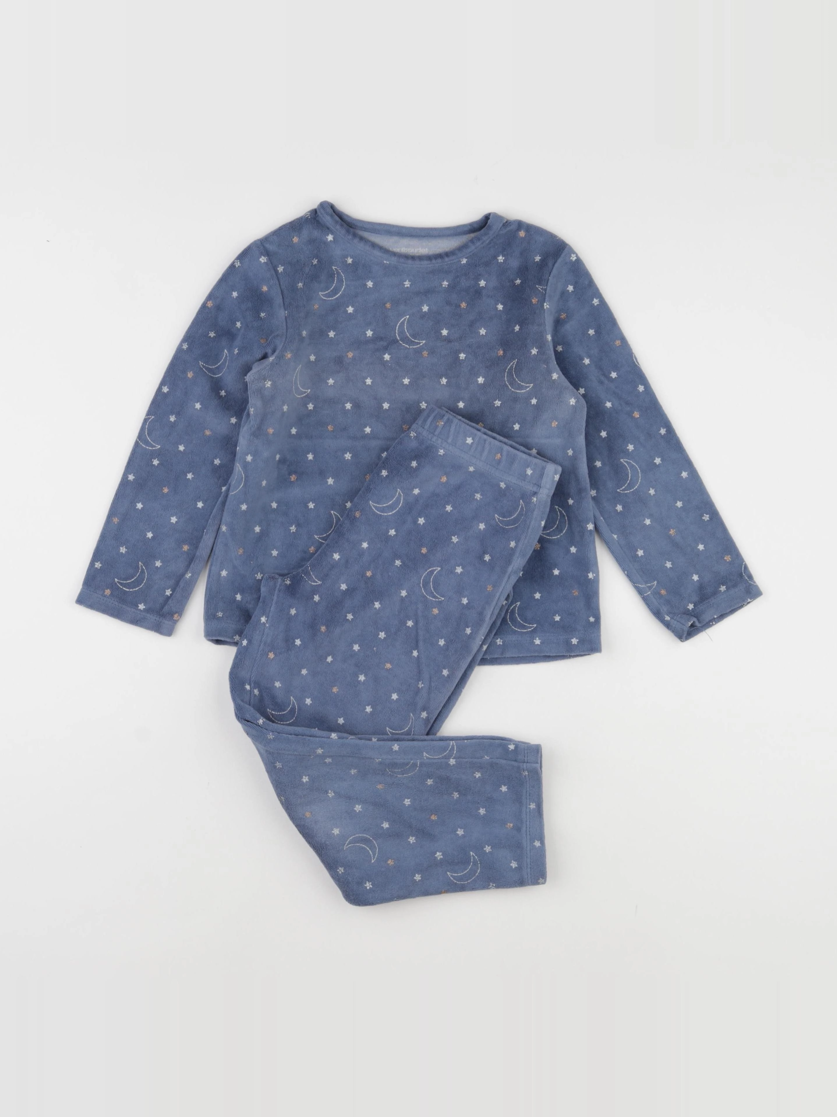 Vertbaudet - pyjama velours bleu - 5 ans