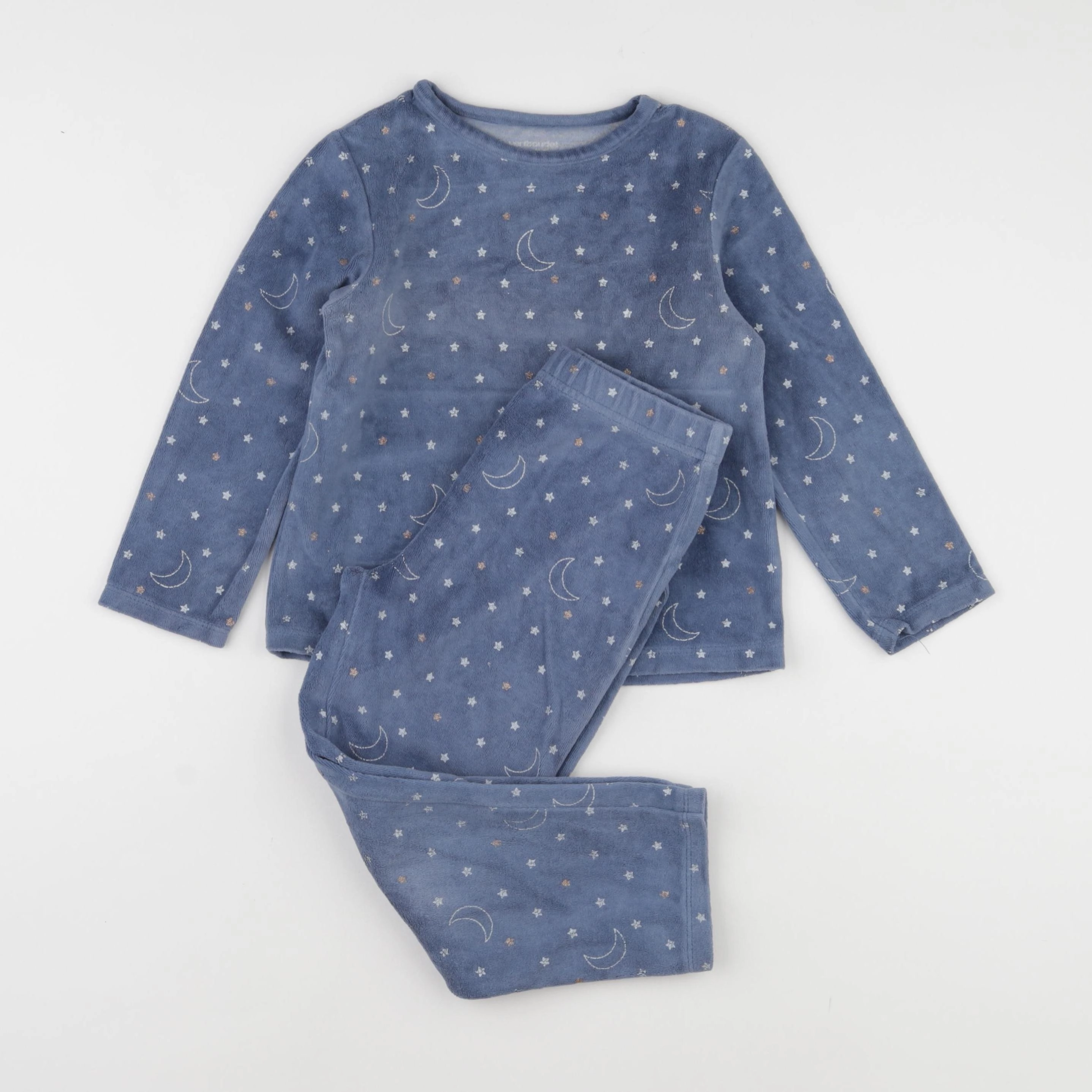 Vertbaudet - pyjama velours bleu - 5 ans