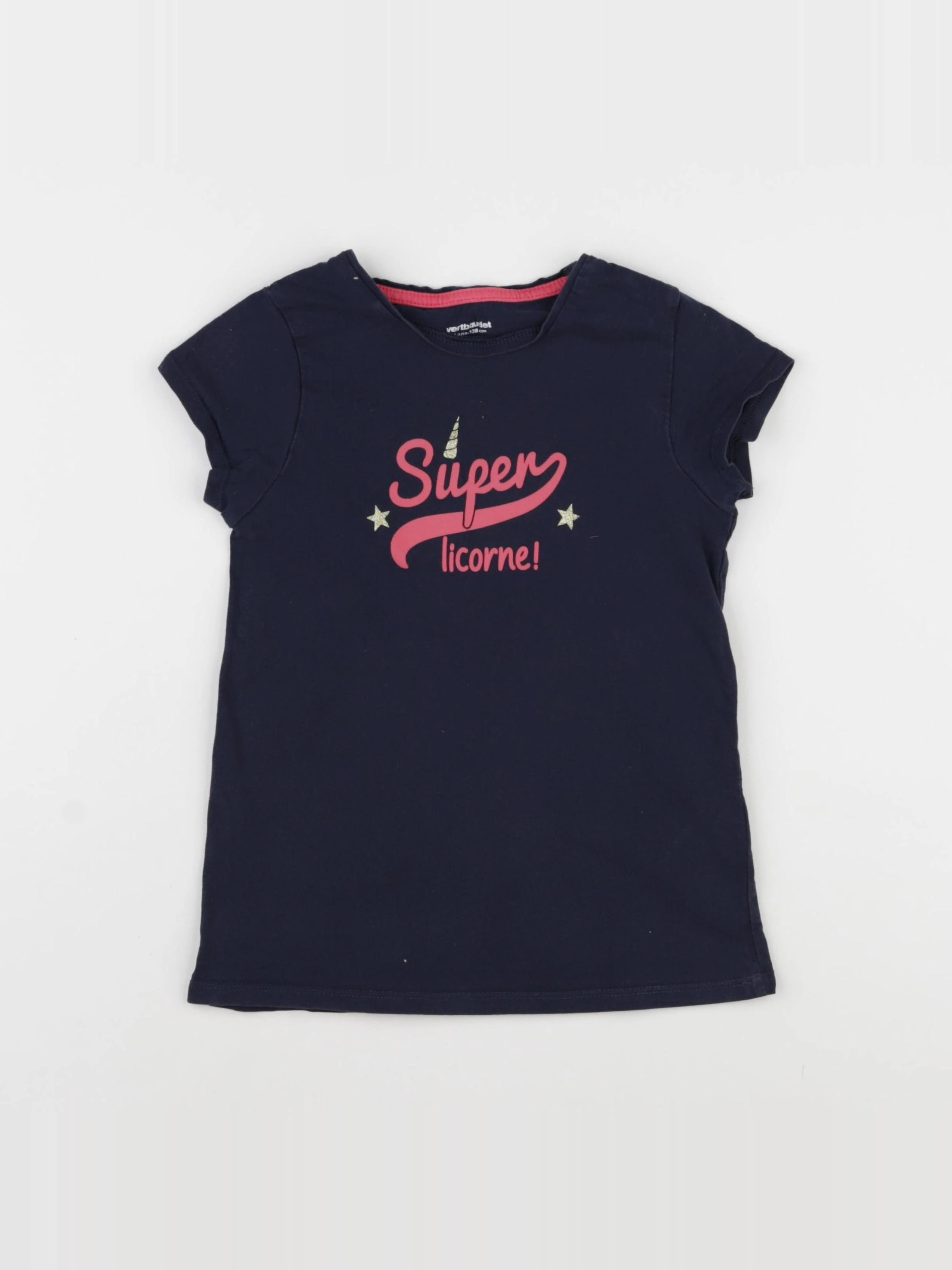 Vertbaudet - tee-shirt bleu - 8 ans