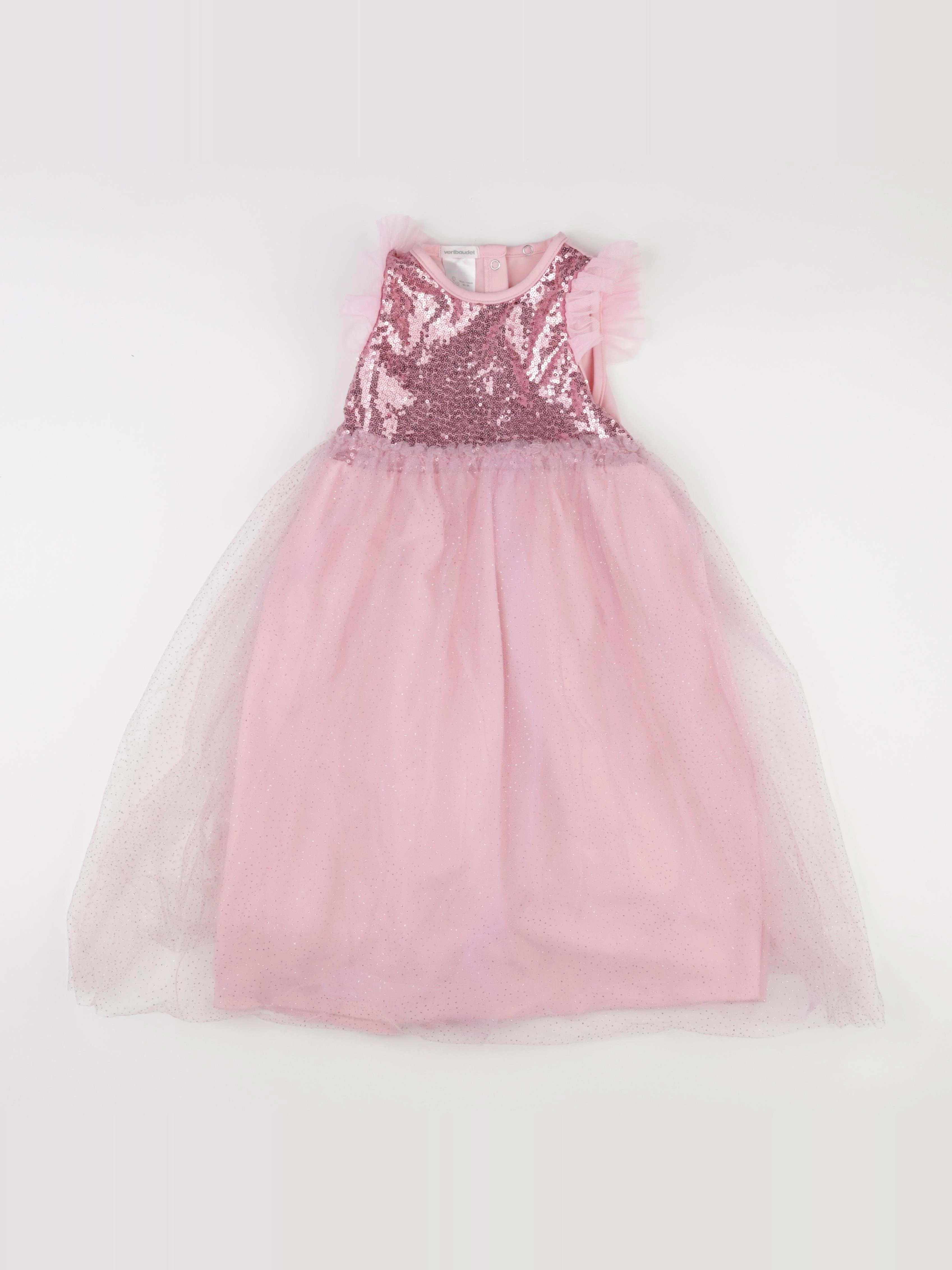 Vertbaudet - robe rose - 3/4 ans