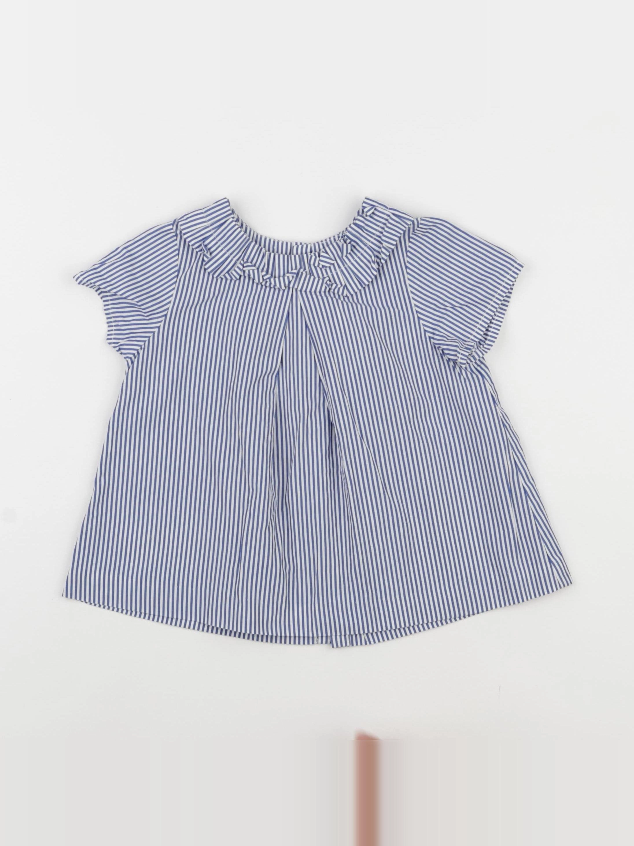 Jacadi - blouse bleu, blanc - 36 mois
