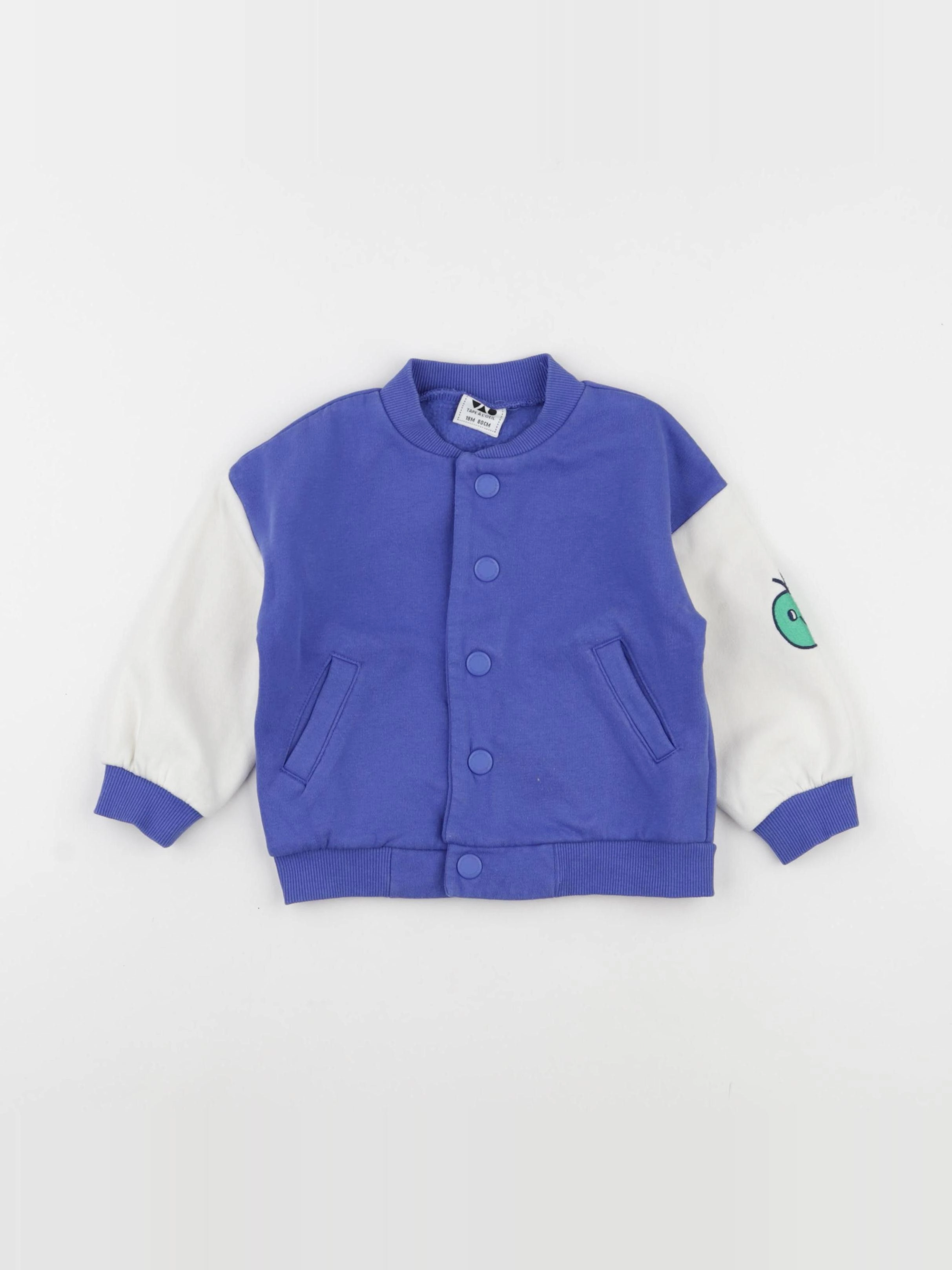 Tape à l'oeil - sweat blanc, bleu - 18 mois