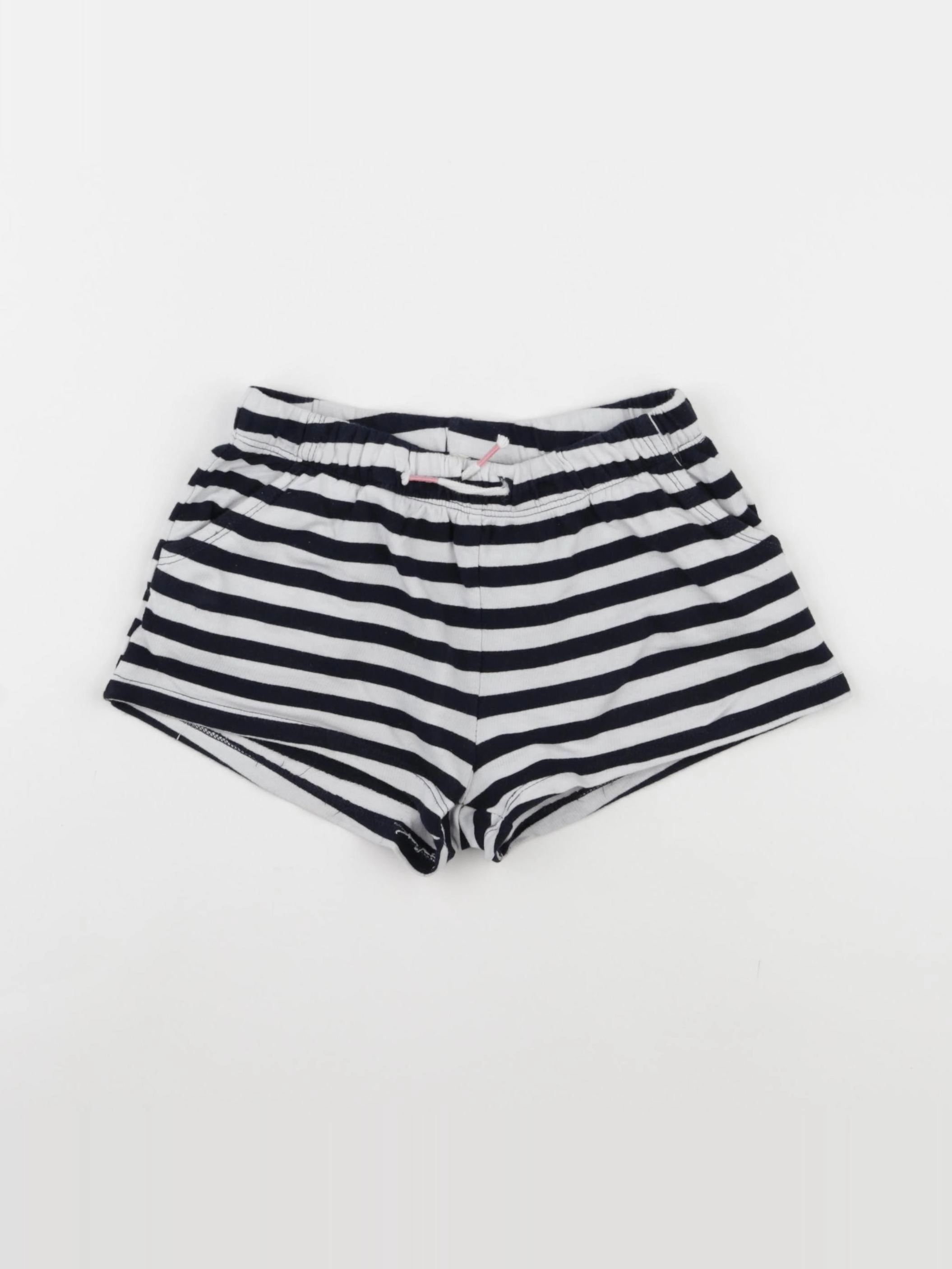 H&M - short bleu, blanc - 6/7 ans