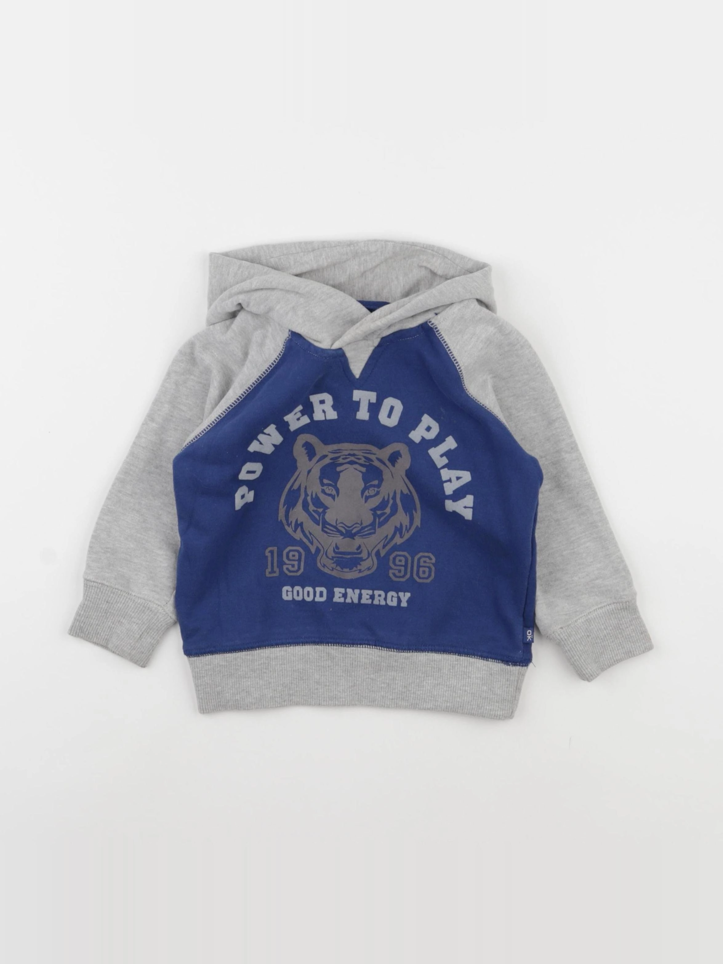 Okaidi - sweat bleu, gris - 2 ans