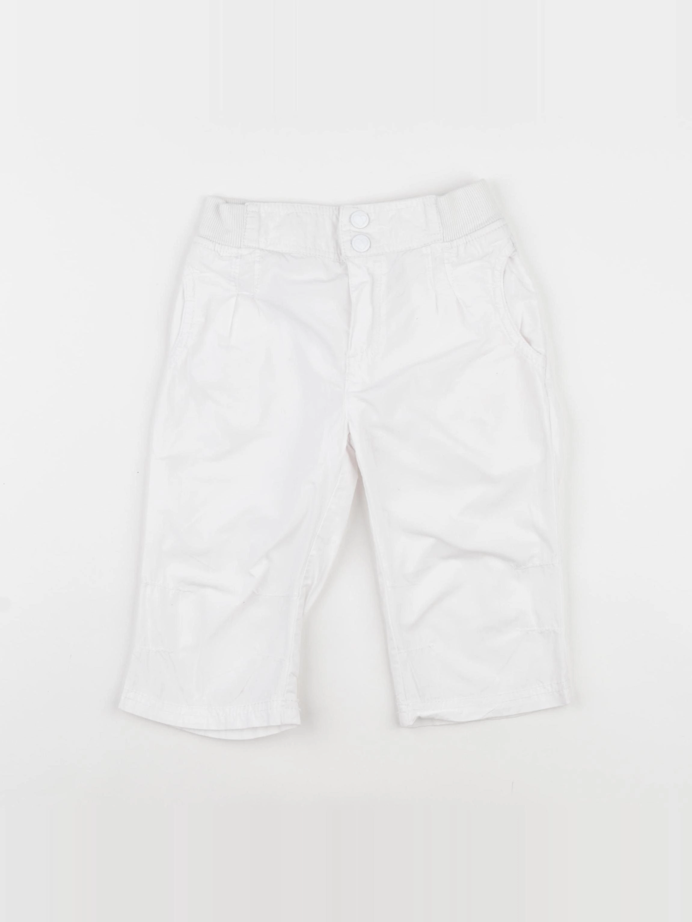 H&M - pantacourt blanc - 3/4 ans