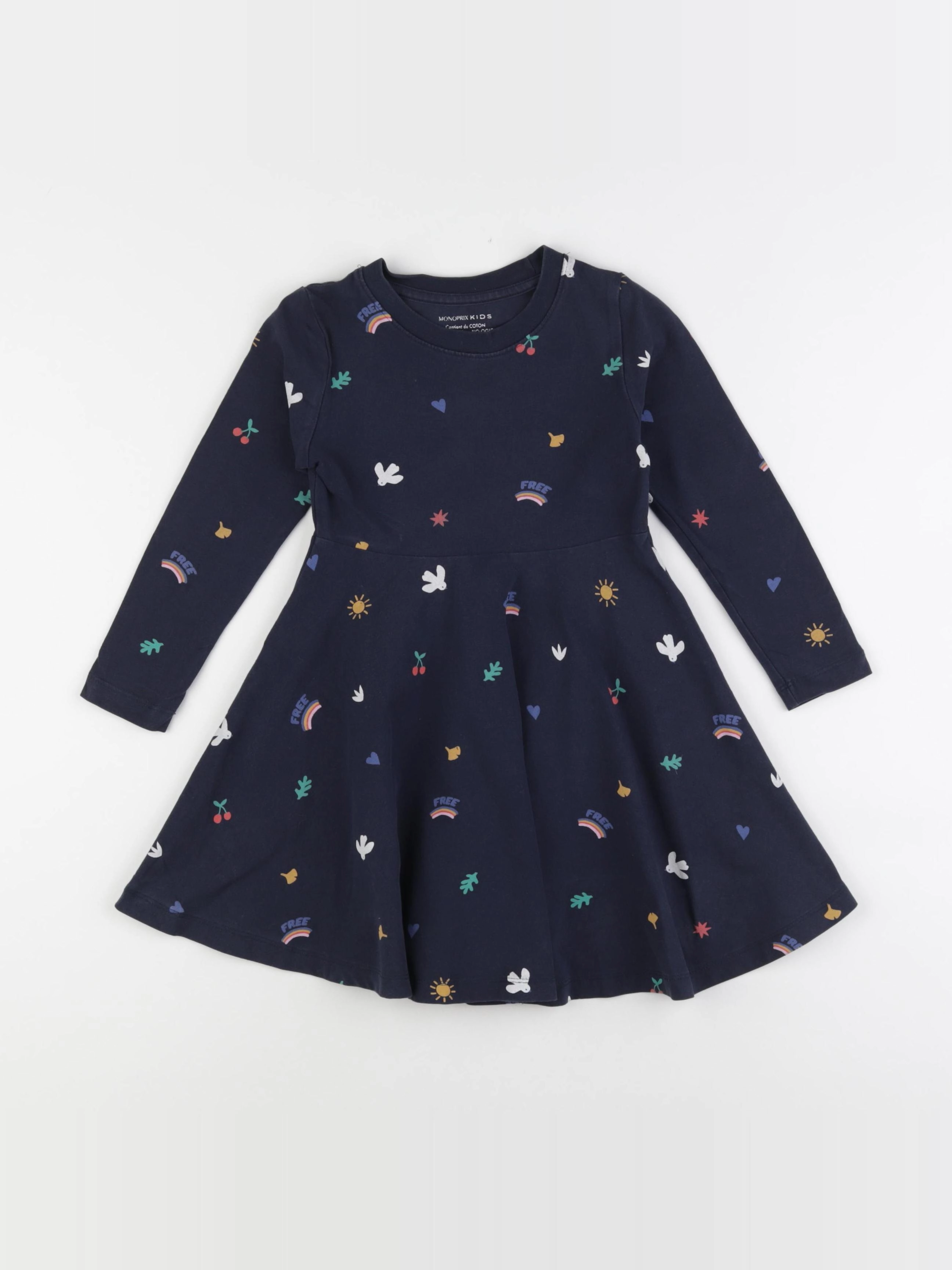 Monoprix - robe bleu - 4 ans