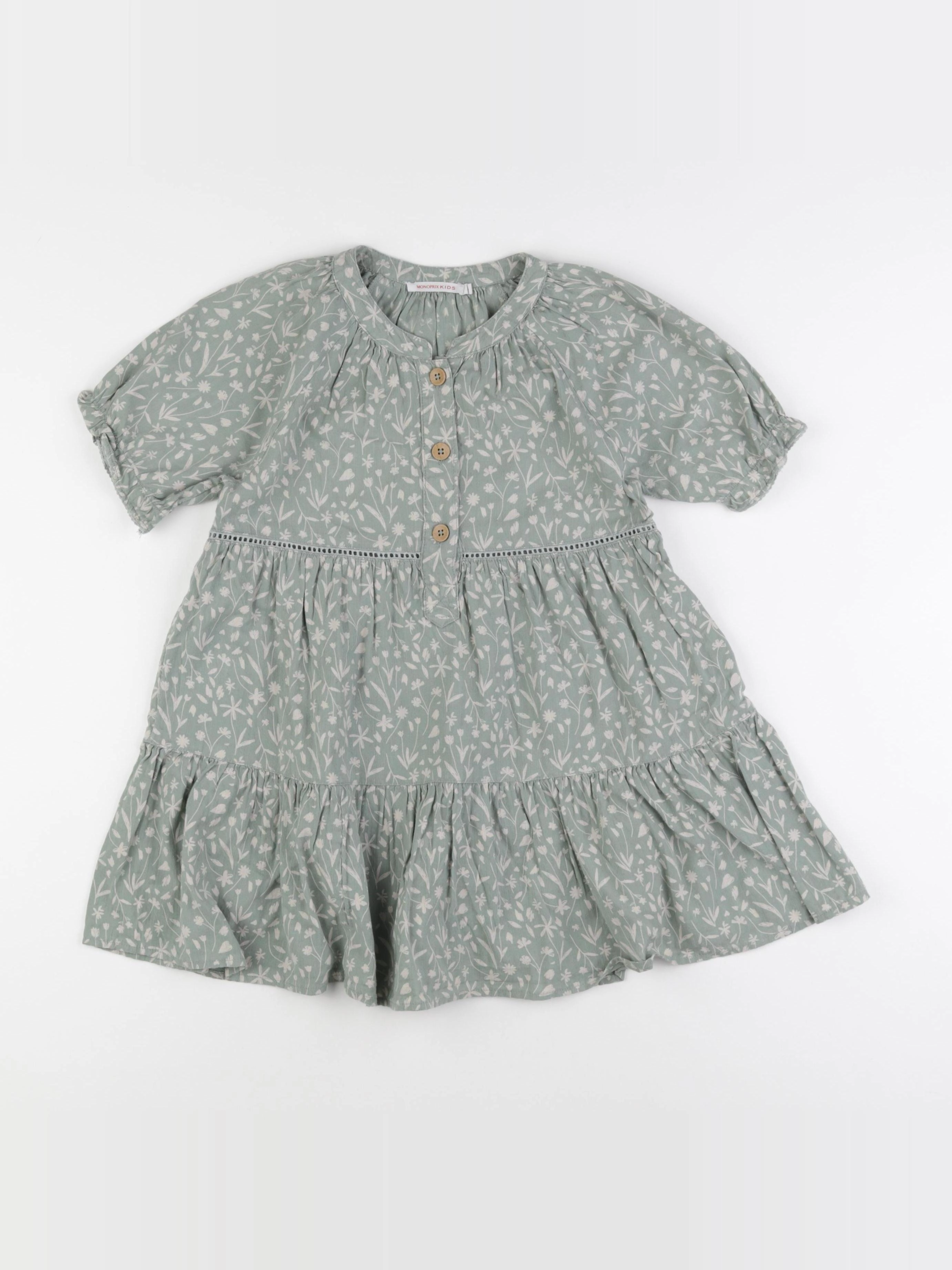 Monoprix - robe vert - 4 ans