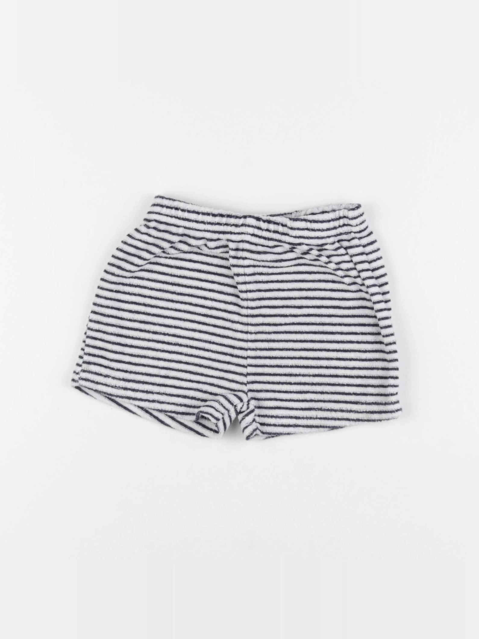 Vertbaudet - short blanc, bleu - 2 ans