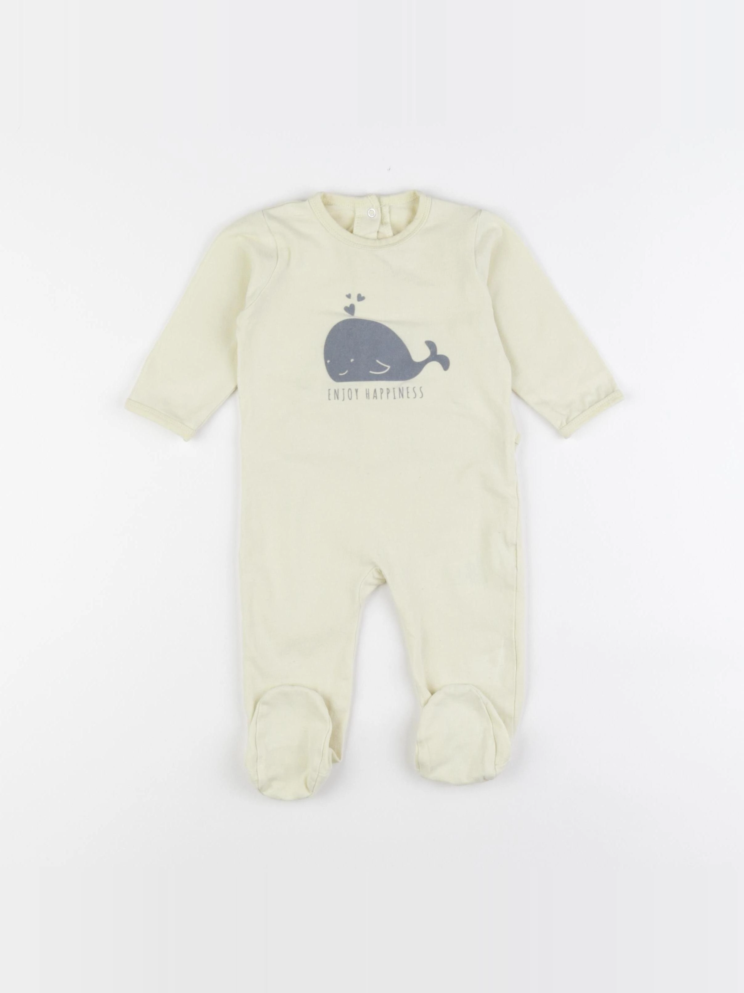 Vertbaudet - pyjama coton jaune - 9 mois