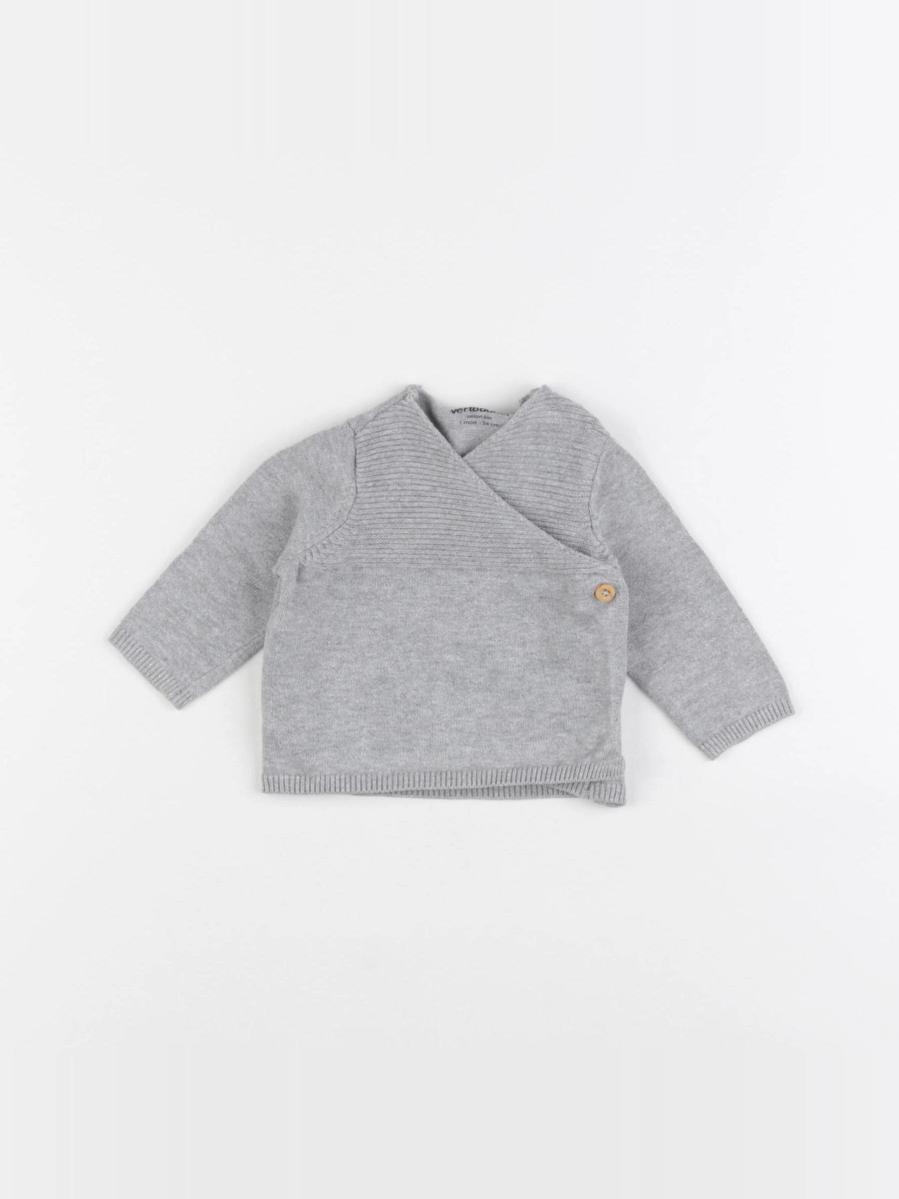 Vertbaudet - gilet gris - 1 mois