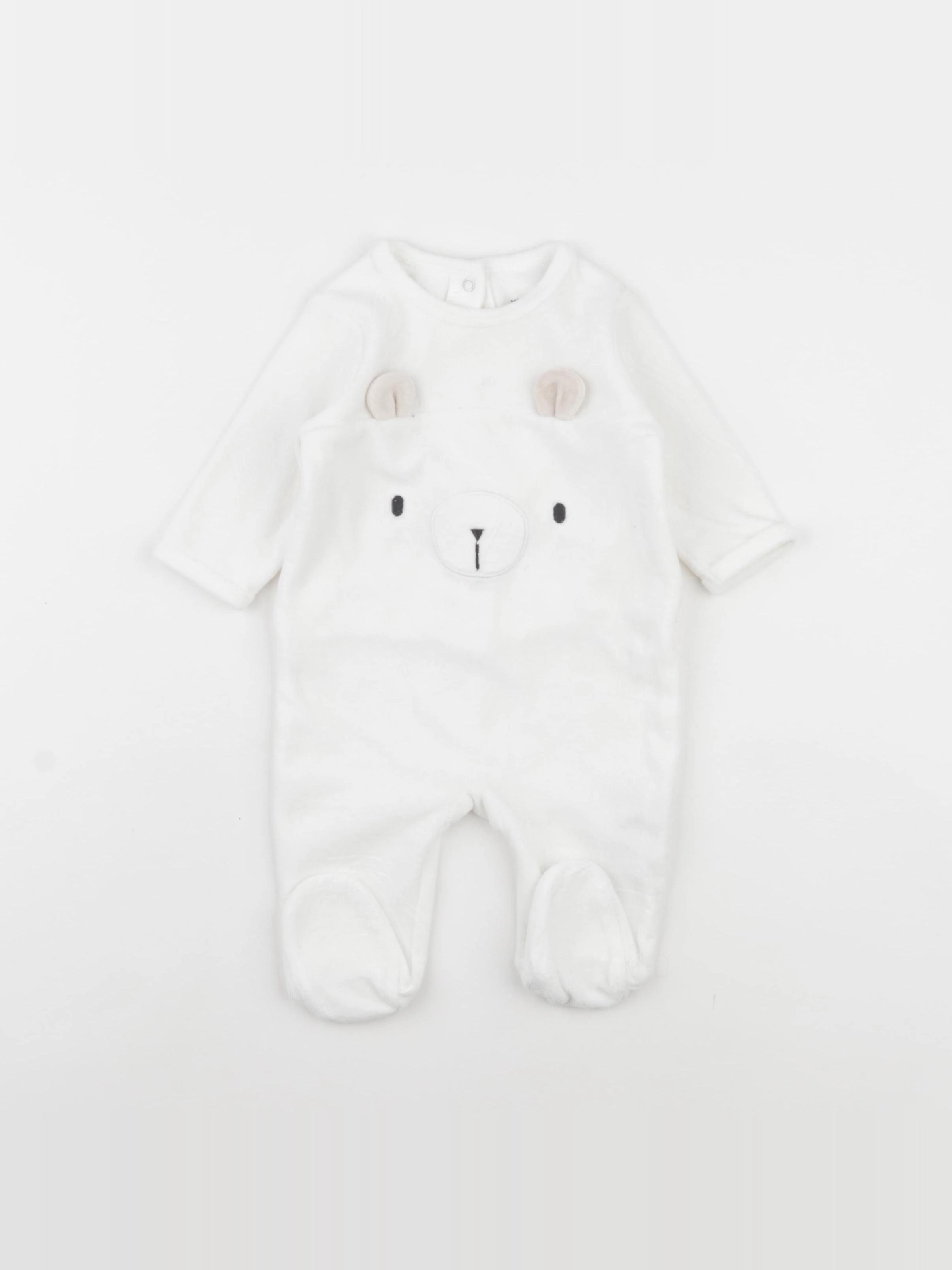 Vertbaudet - pyjama velours blanc - 3 mois