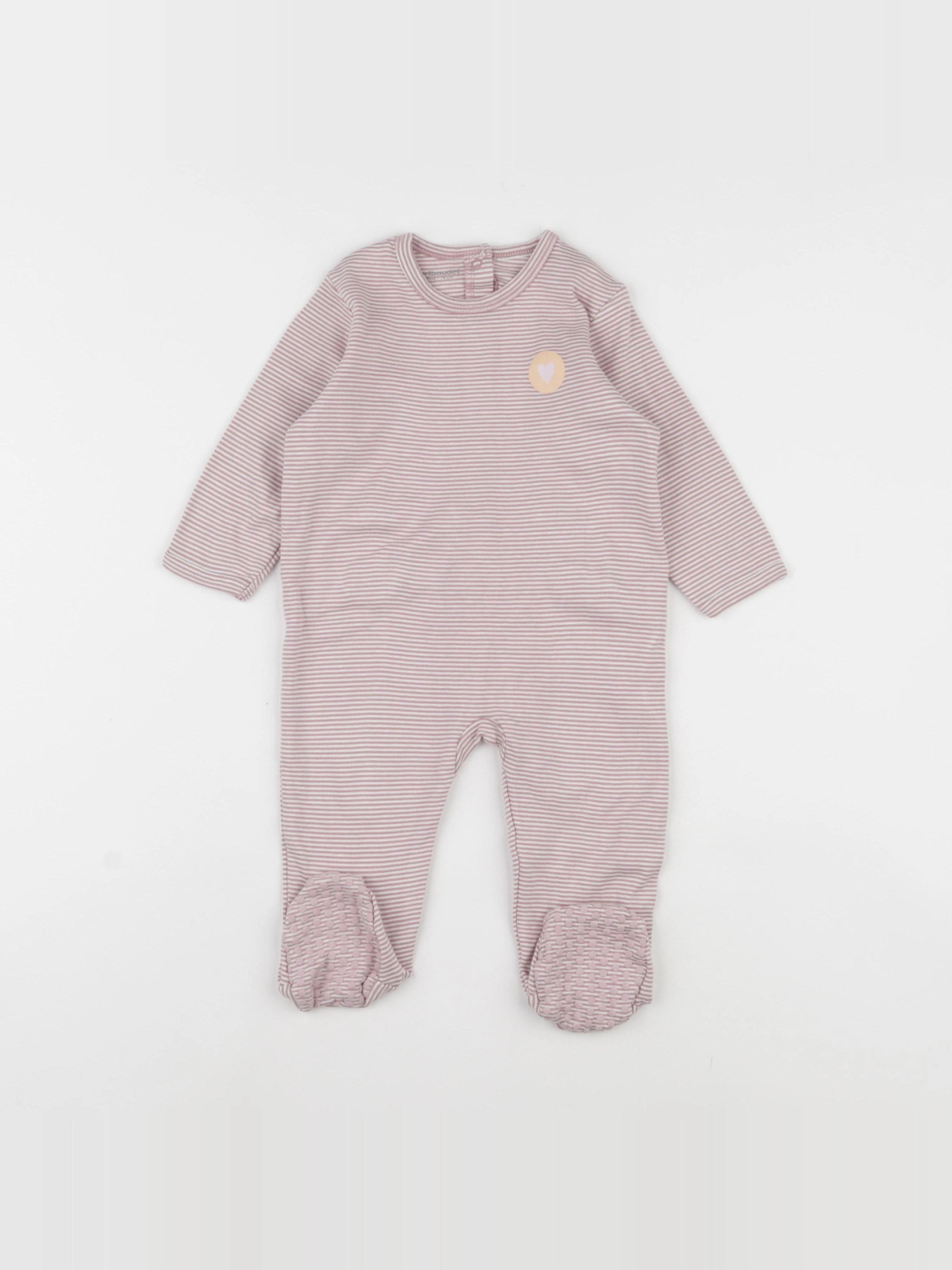 Vertbaudet - pyjama coton rose - 12 mois