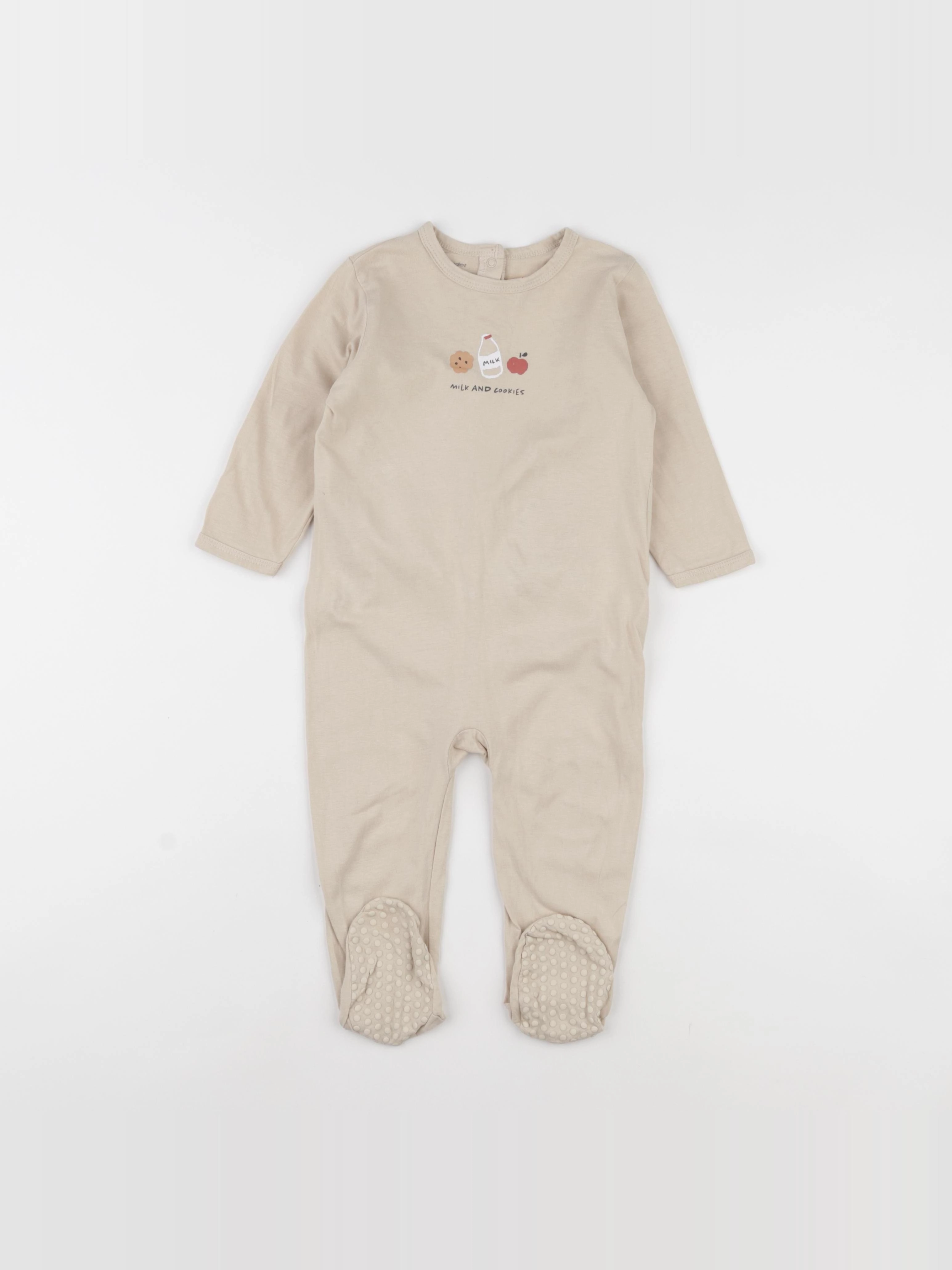 Vertbaudet - pyjama coton beige - 18 mois