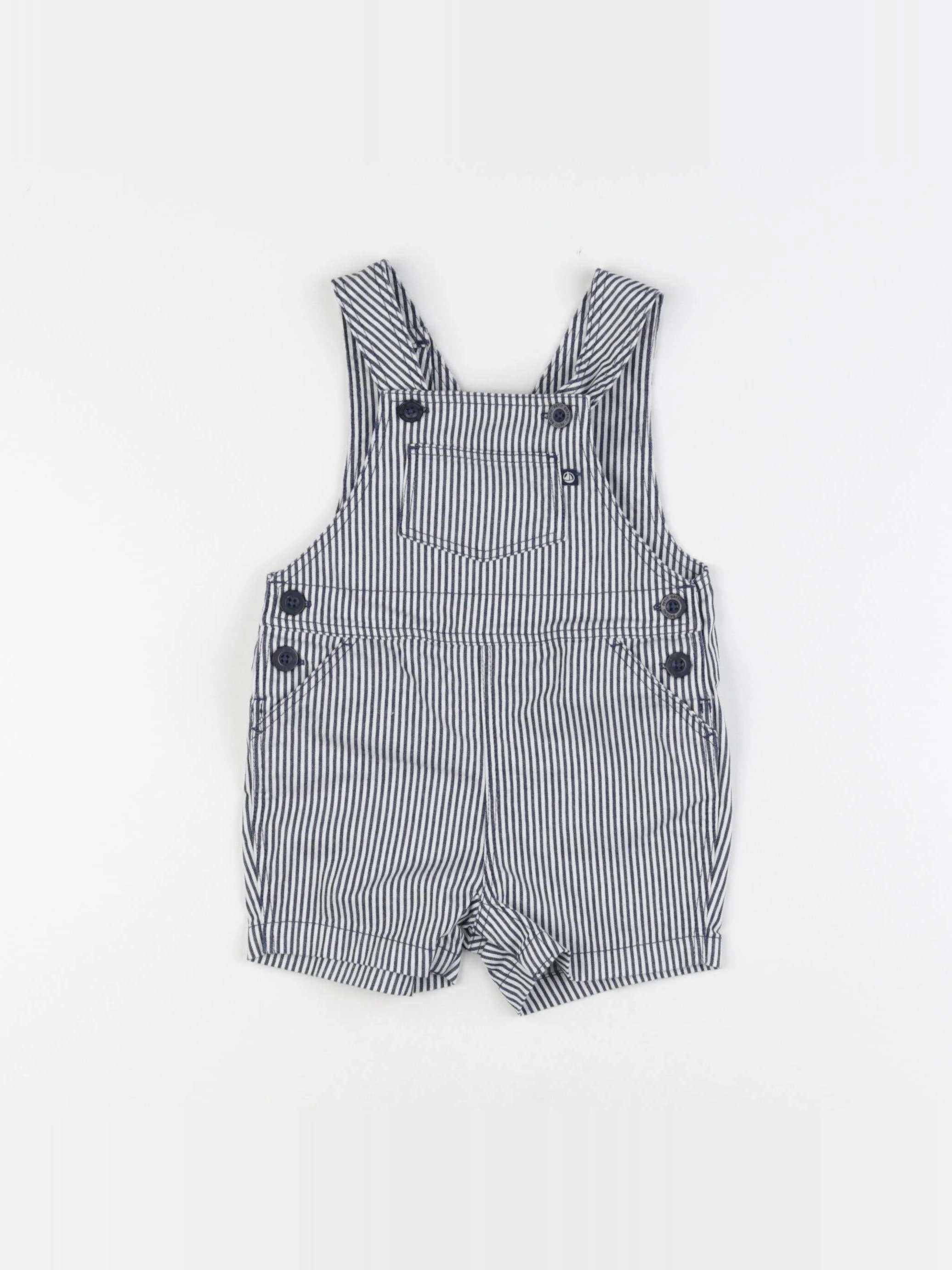 Petit Bateau - salopette blanc, bleu - 6 mois
