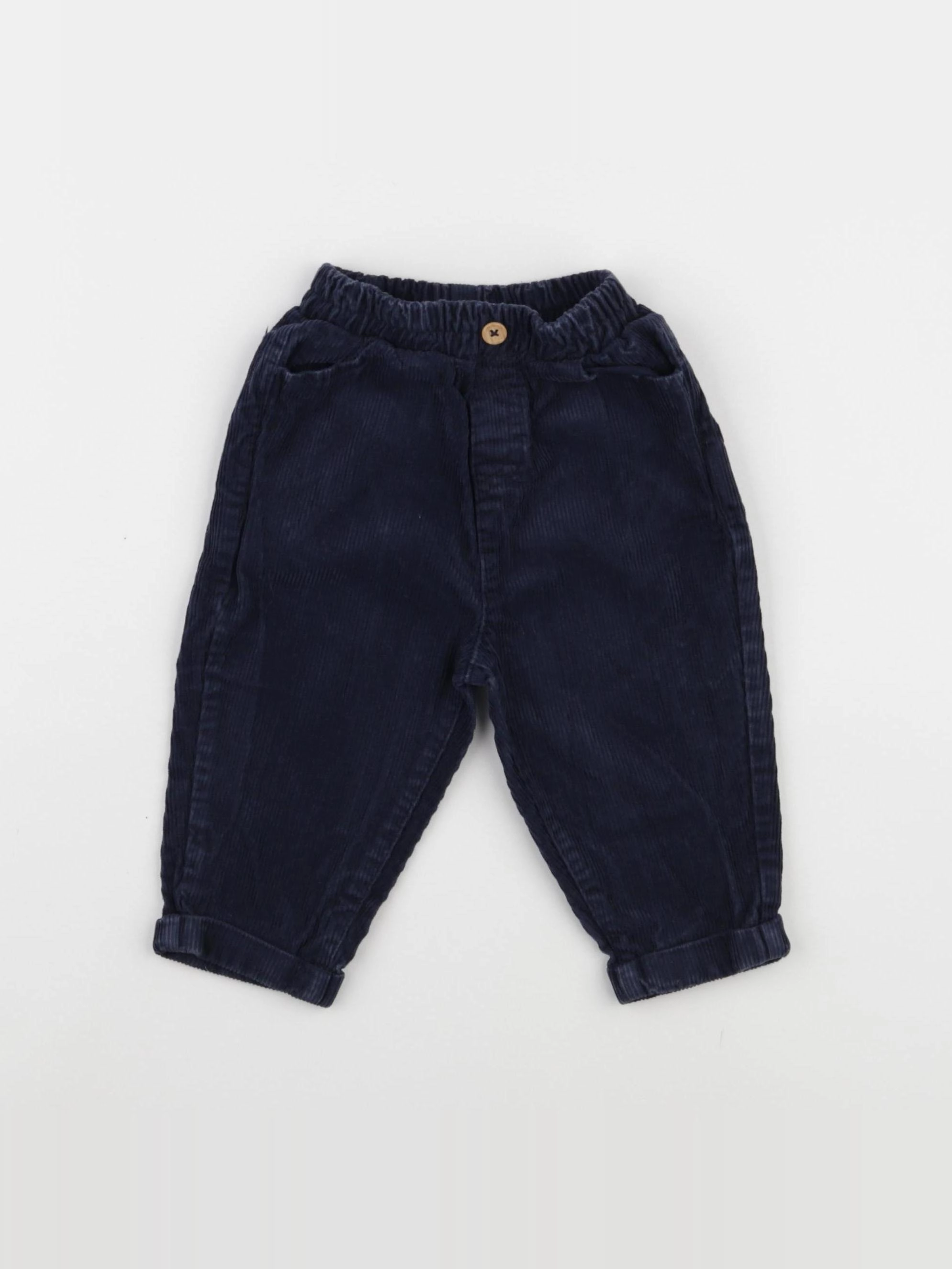 Vertbaudet - pantalon bleu - 12 mois