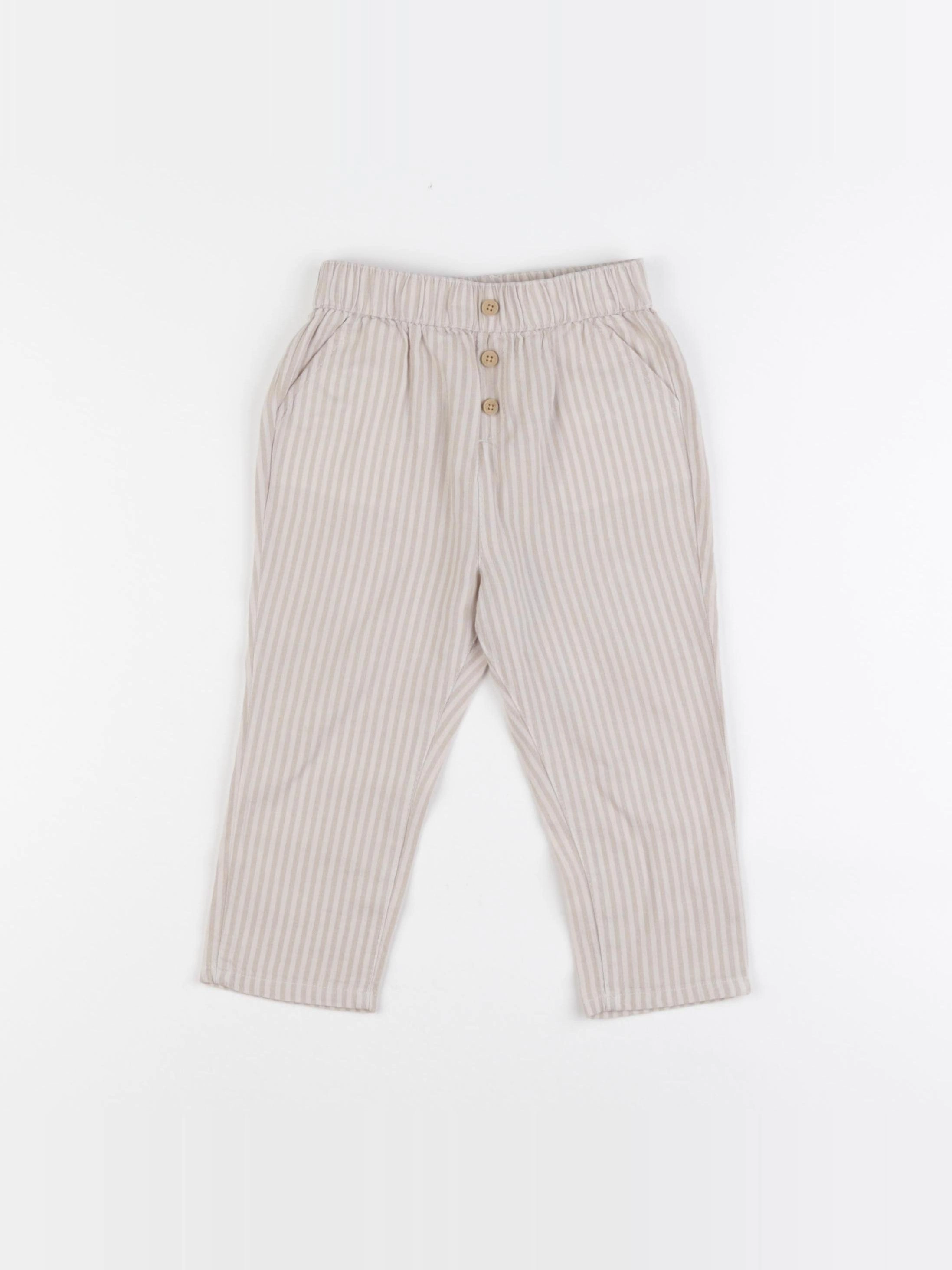Vertbaudet - pantalon beige - 18 mois