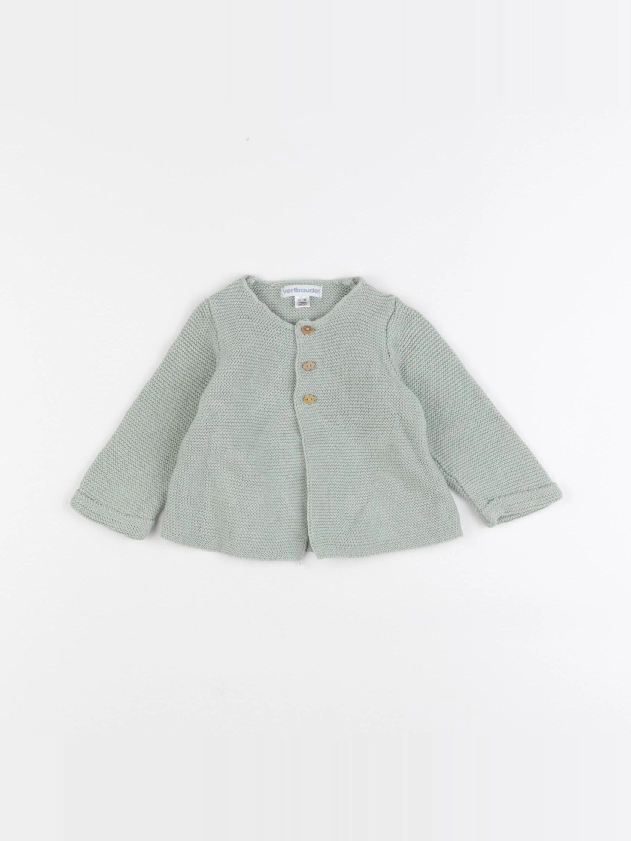 Vertbaudet - gilet vert - 3 mois