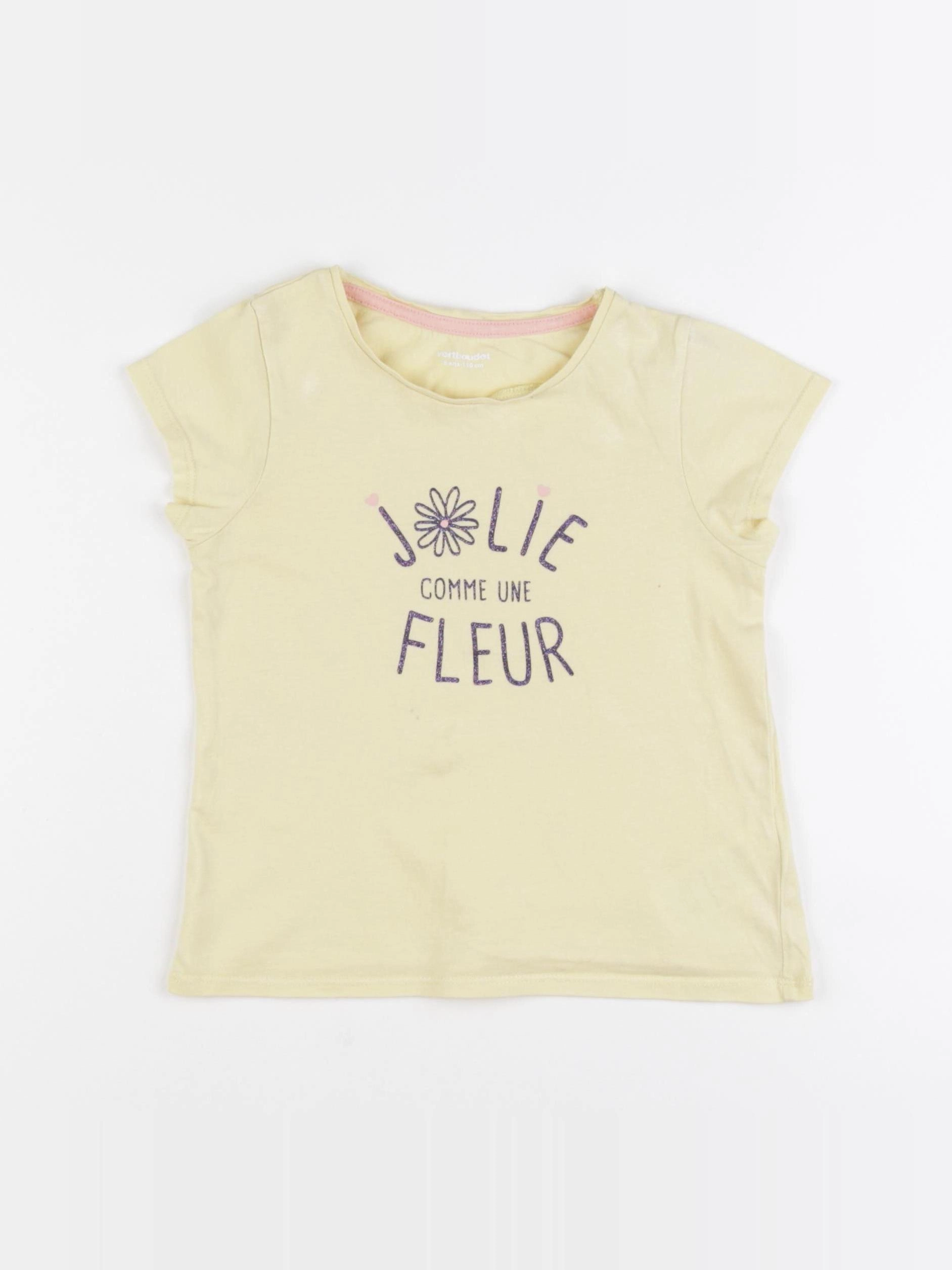 Vertbaudet - tee-shirt jaune - 5 ans