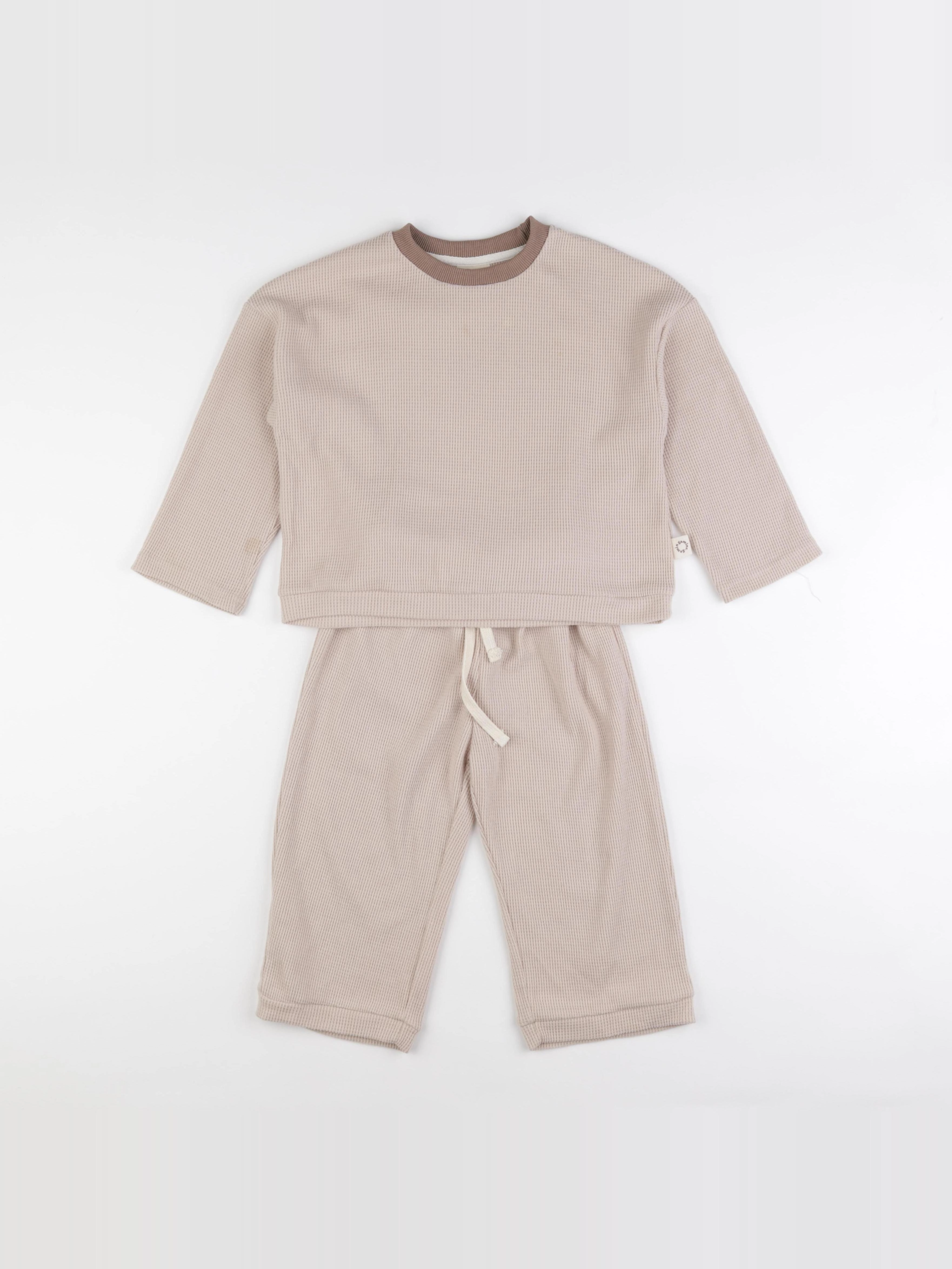 Gamin gamine - ensemble beige - 3 ans