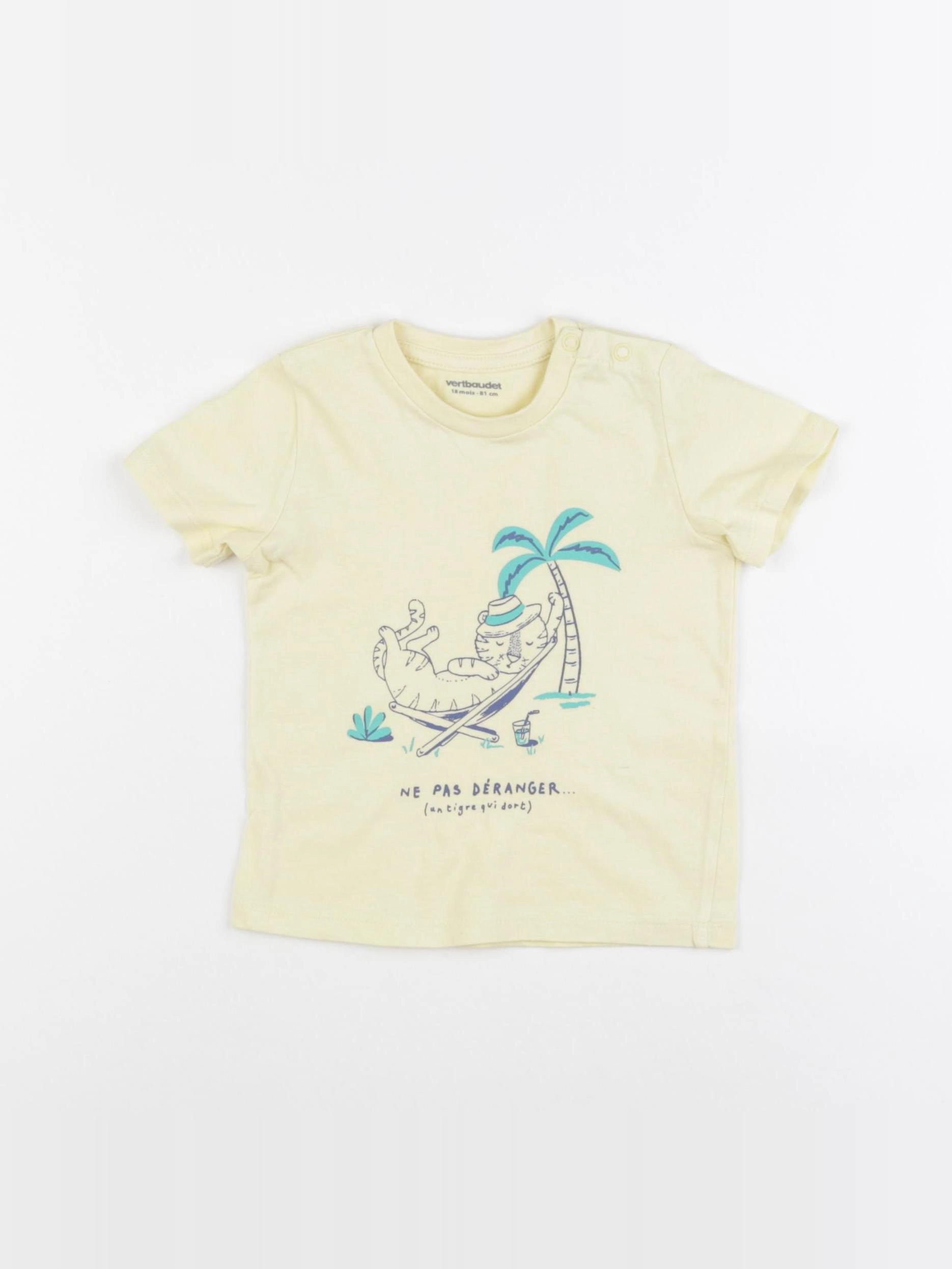 Vertbaudet - tee-shirt jaune - 18 mois