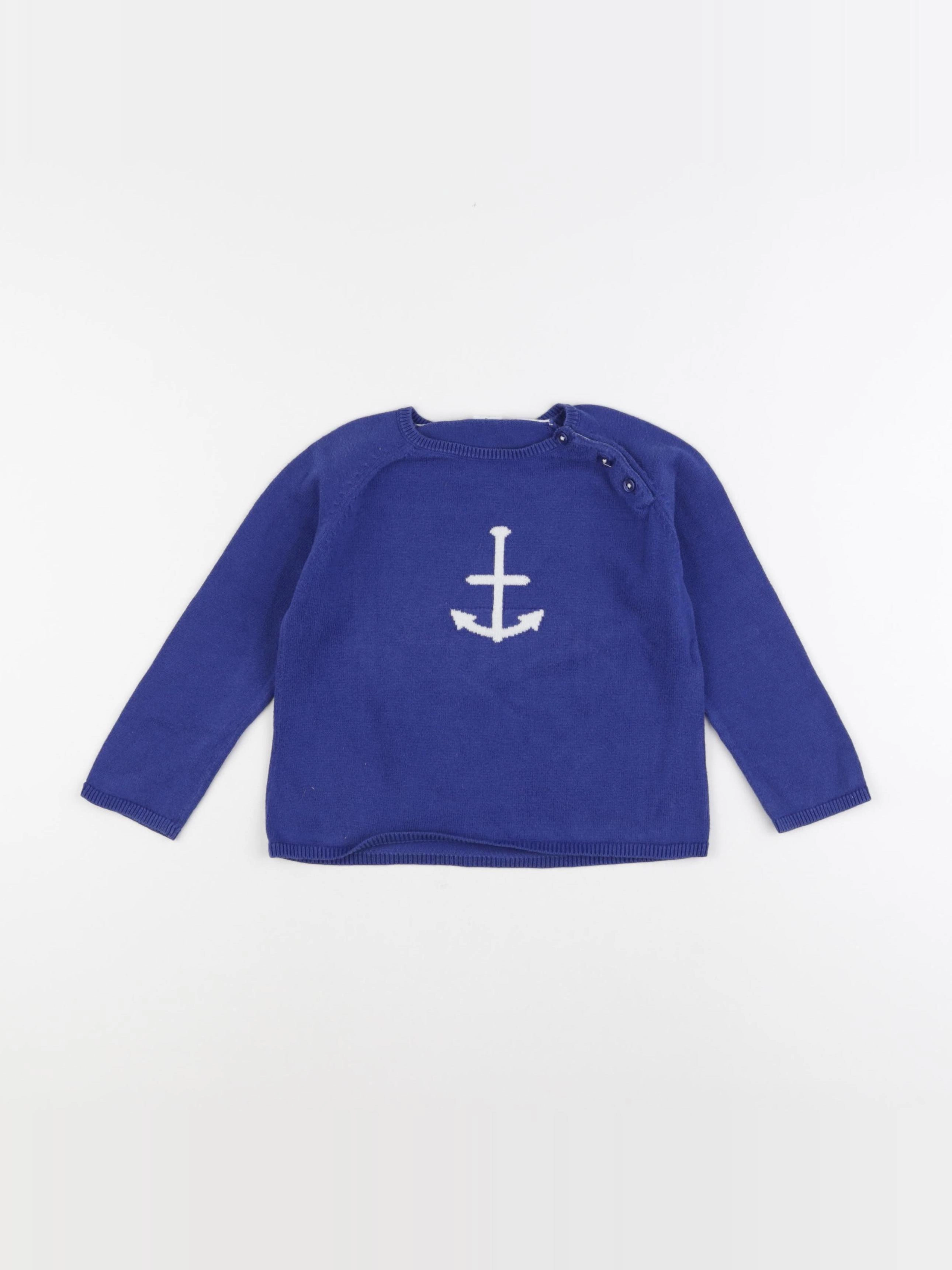 Petit Bateau - pull bleu - 36 mois