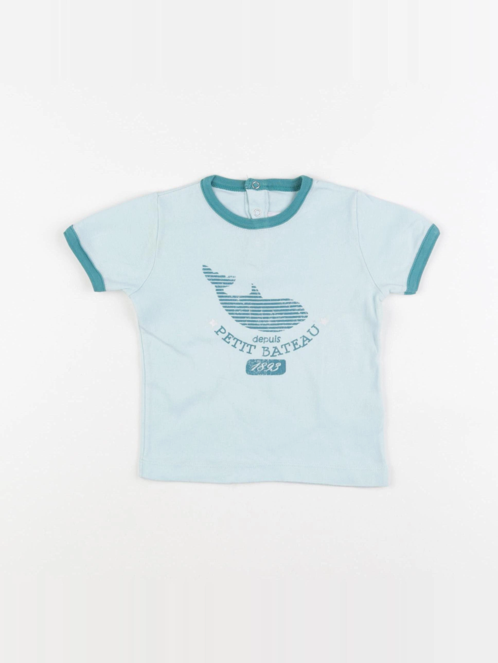 Petit Bateau - tee-shirt bleu - 18 mois