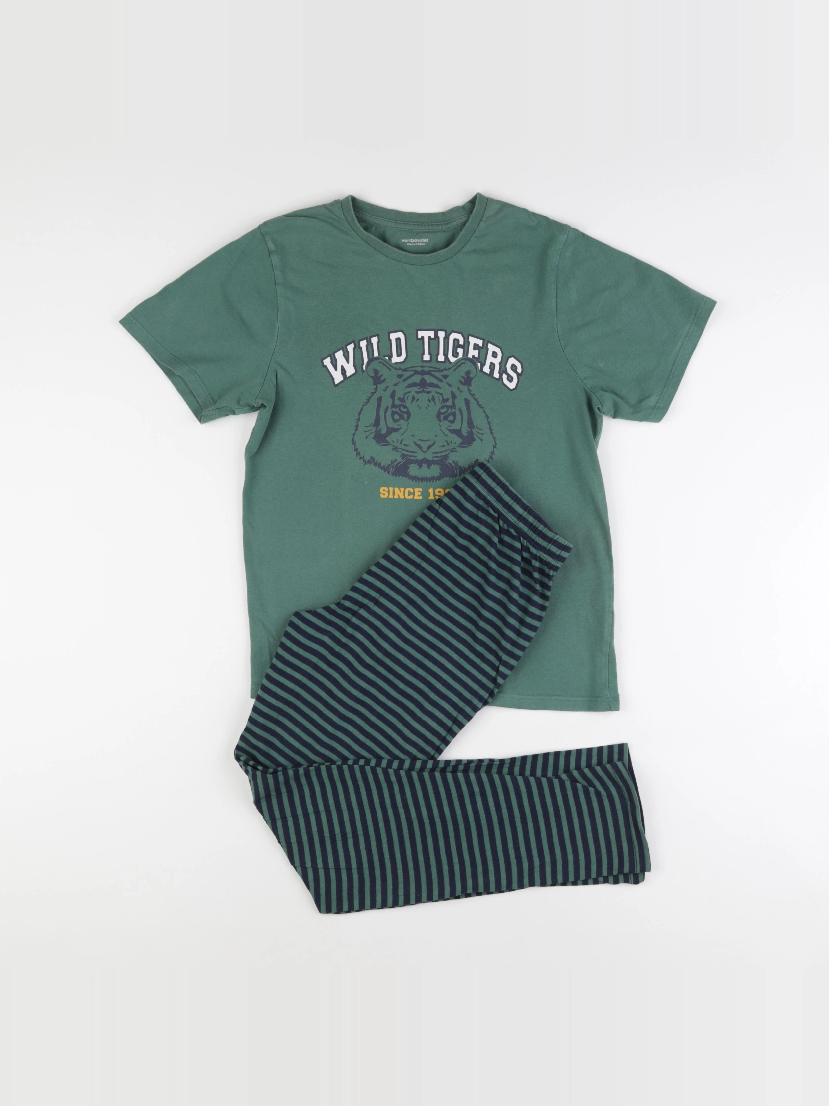 Vertbaudet - pyjama coton vert - 12 ans