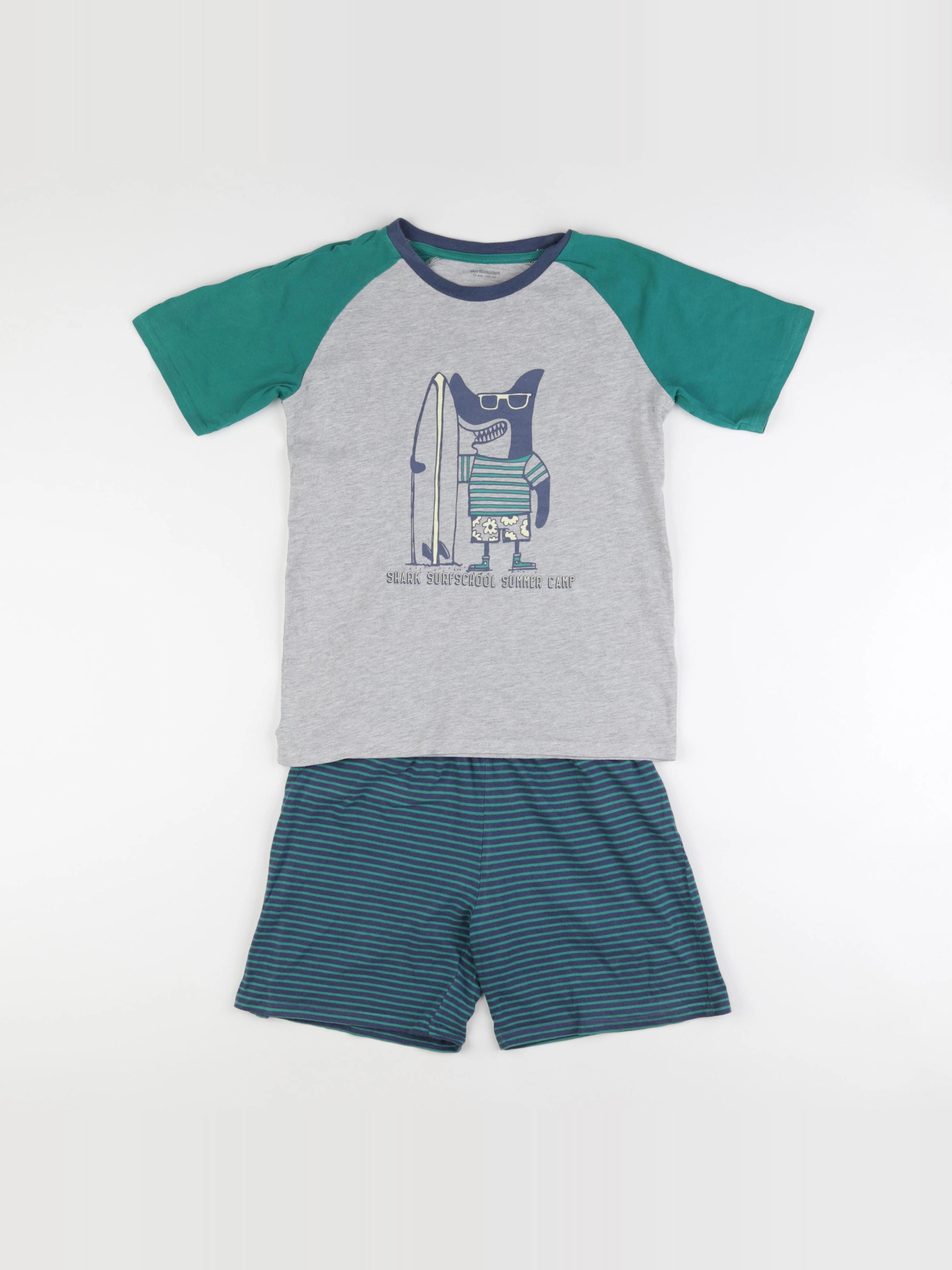 Vertbaudet - pyjama coton vert - 12 ans
