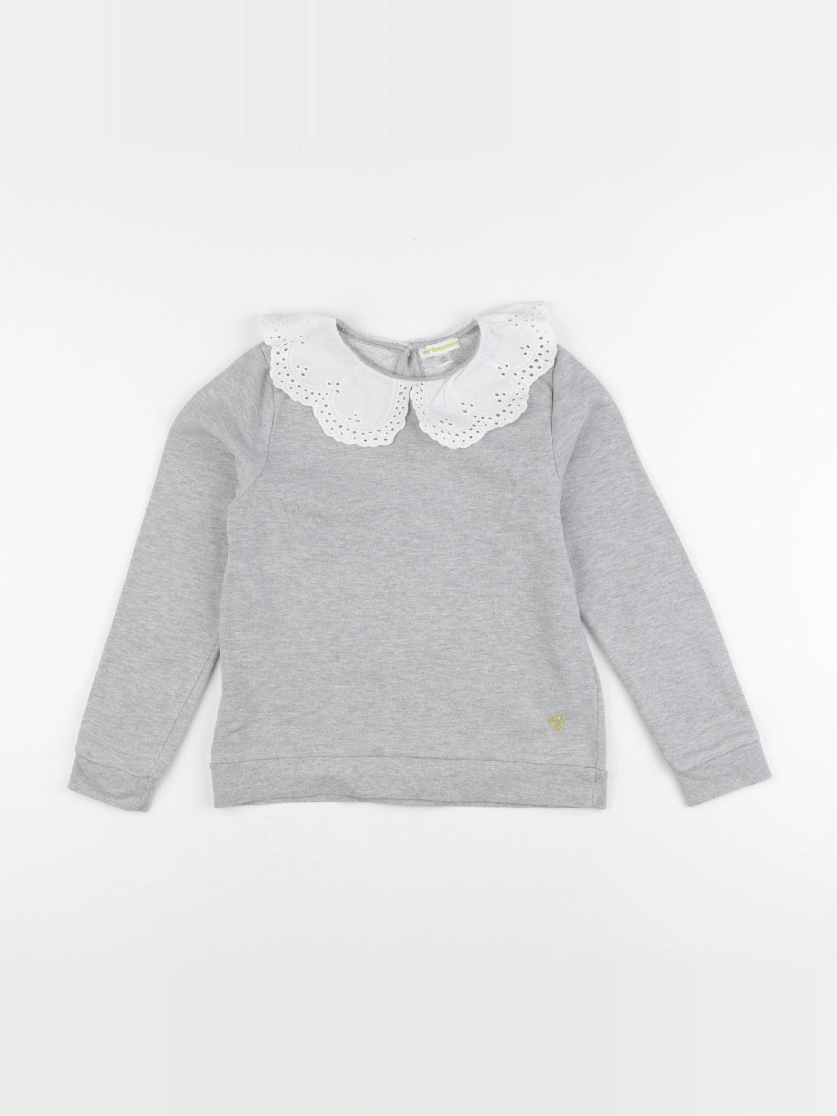 Vertbaudet - sweat gris - 8 ans