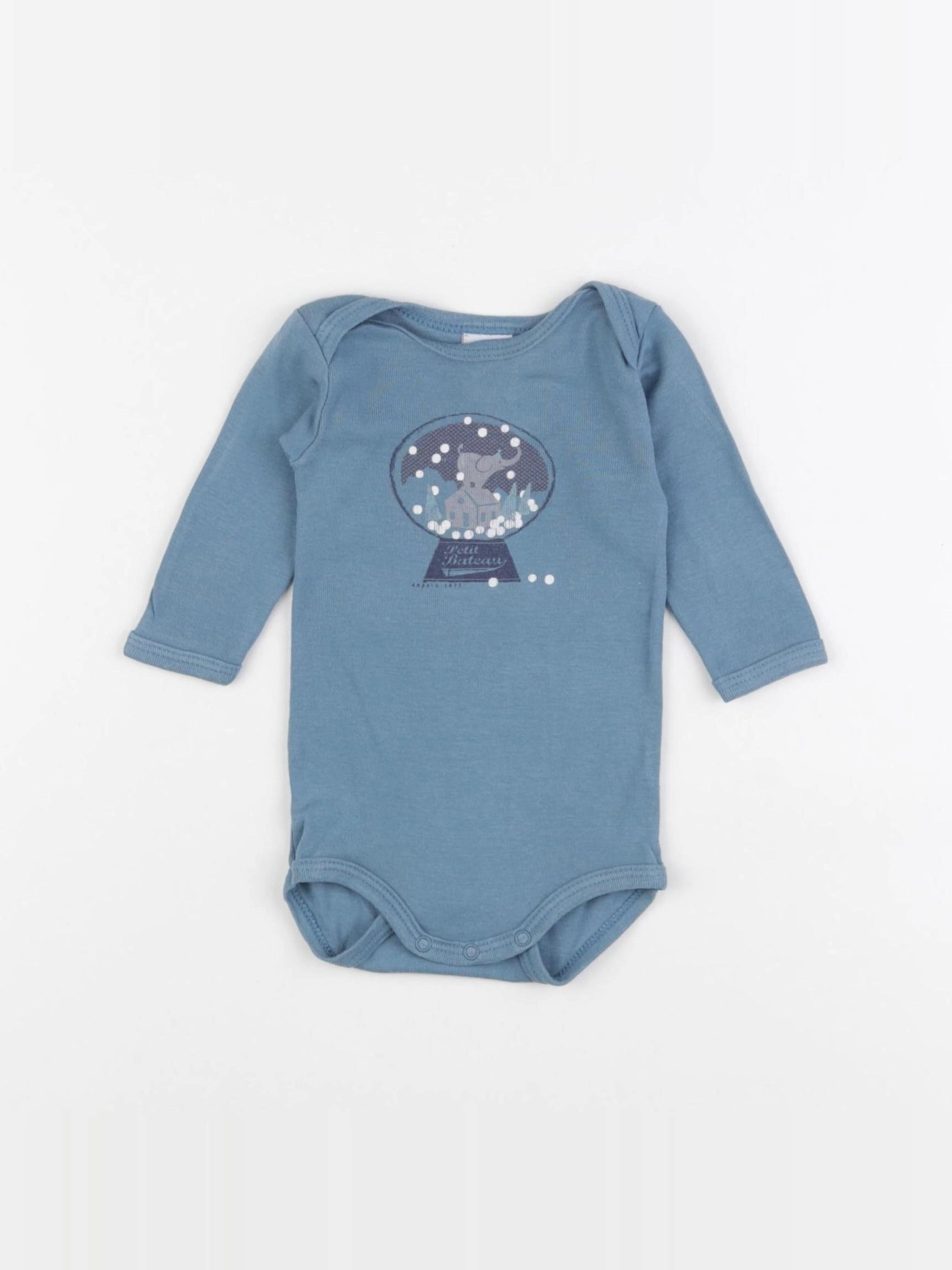 Petit Bateau - body bleu - 3 mois