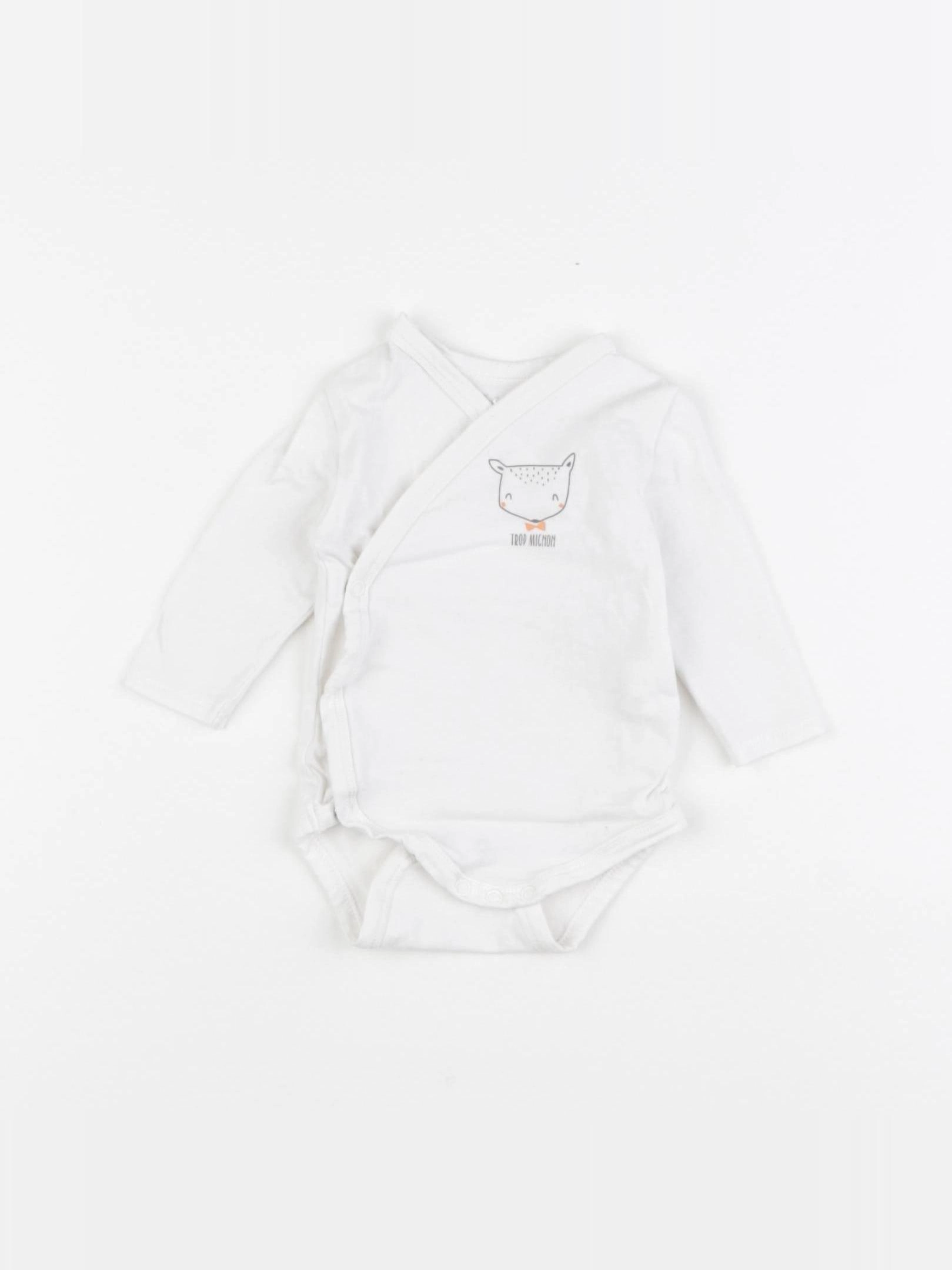 Tape à l'oeil - body blanc - 1 mois