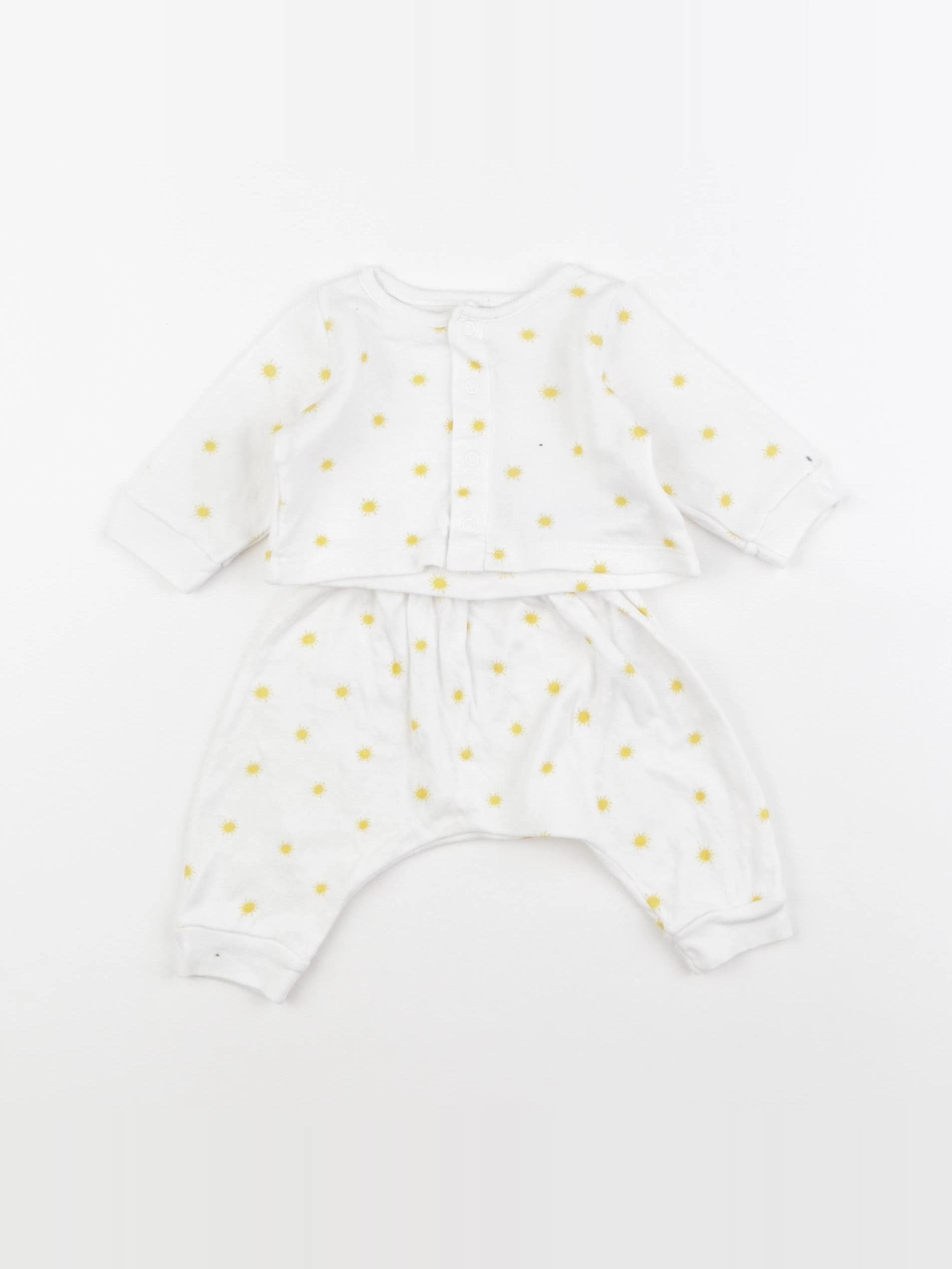 Petit Bateau - ensemble jaune - 1 mois