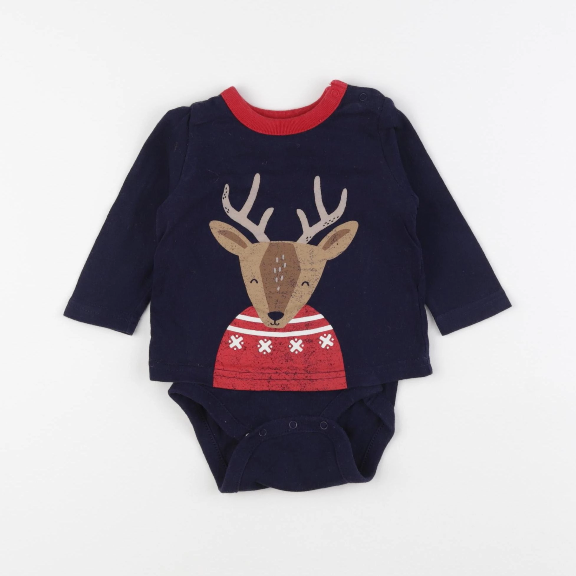GAP - body tee-shirt bleu - 3/6 mois