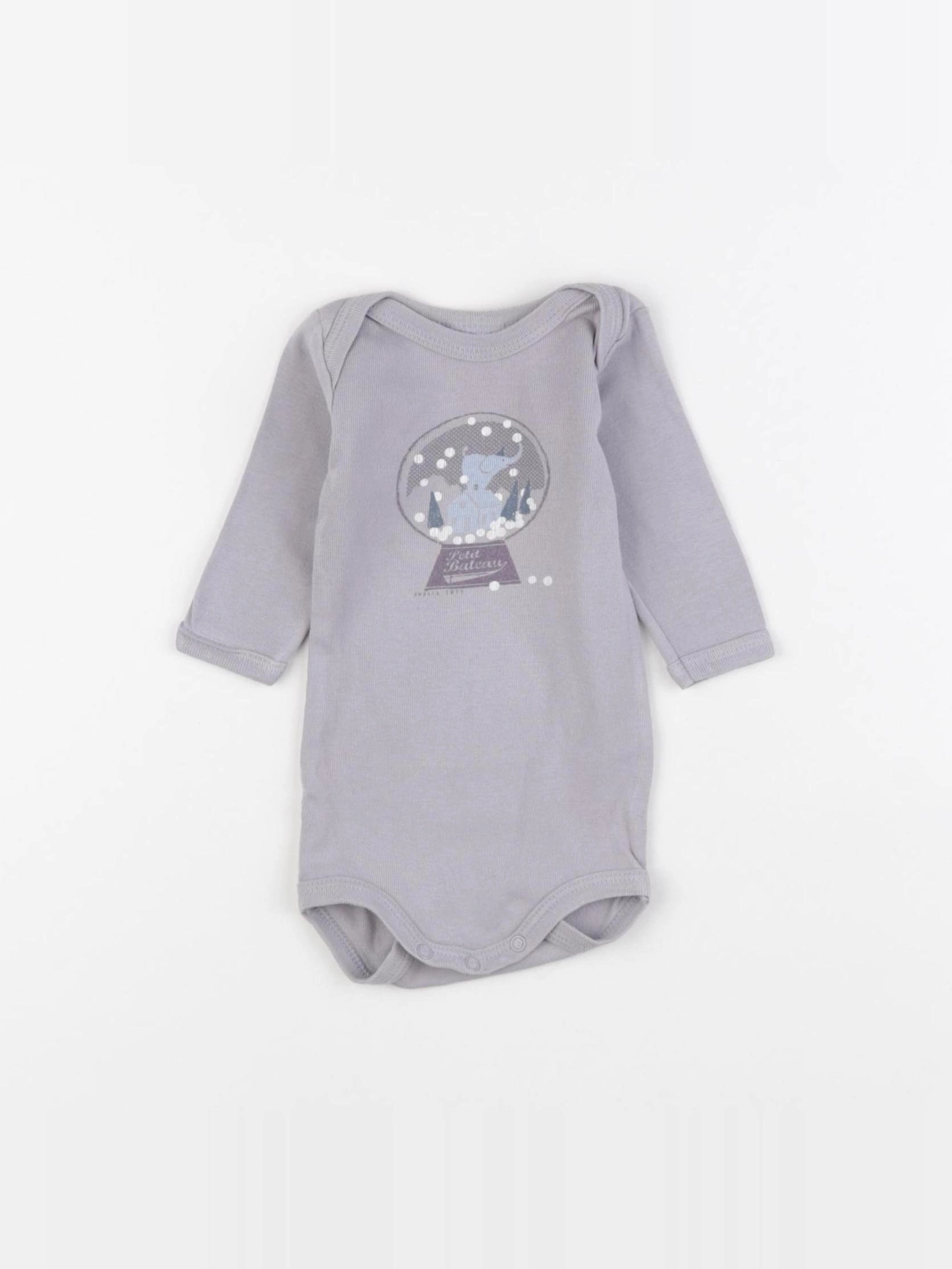 Petit Bateau - body gris - 3 mois